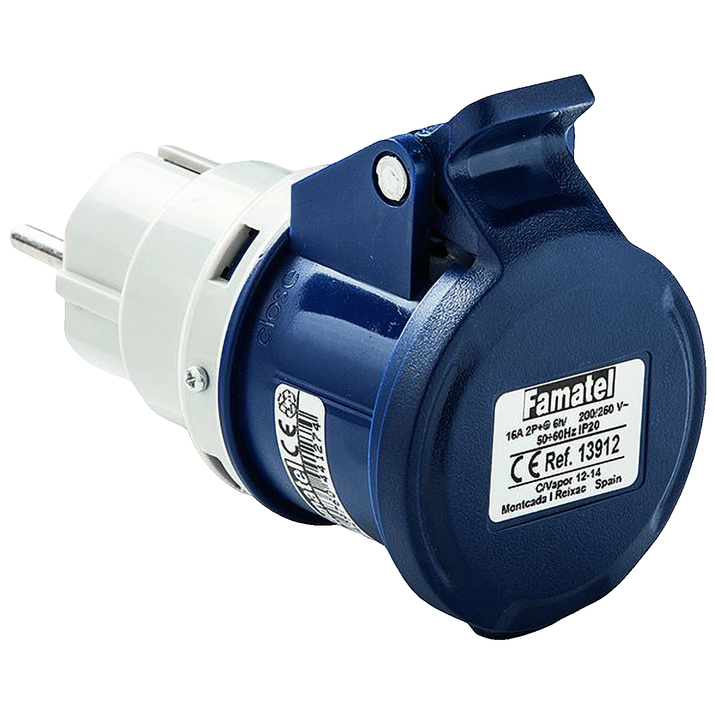 Famatel Industrijski adapter za utikač 2P+T/schuko utičnica 16A,IP20 - 13912