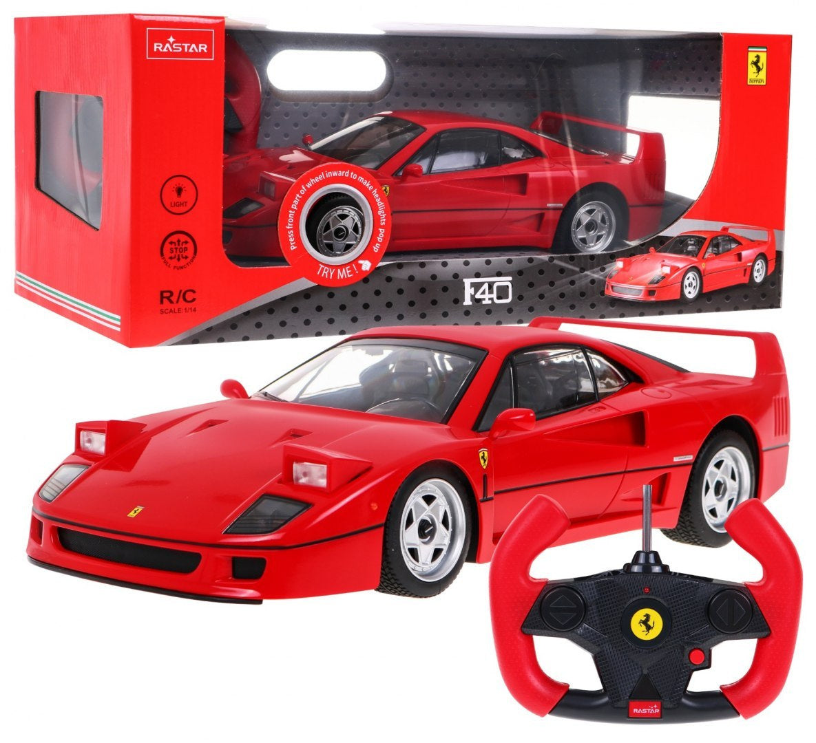 Licencirani auto na daljinsko upravljanje  Ferrari F40 1:14 RASTAR - crveni