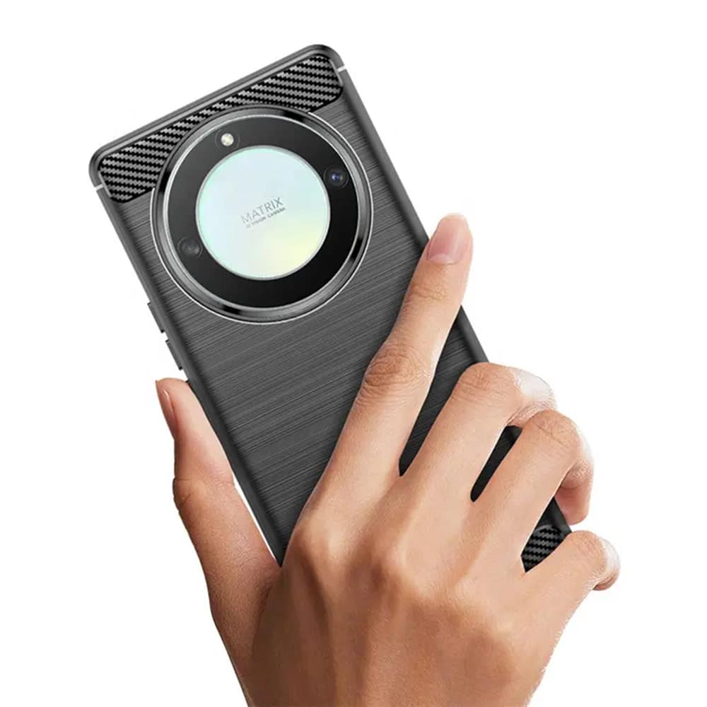 Techsuit Carbon Silicone ovitek za Honor Magic 6 Lite – črna