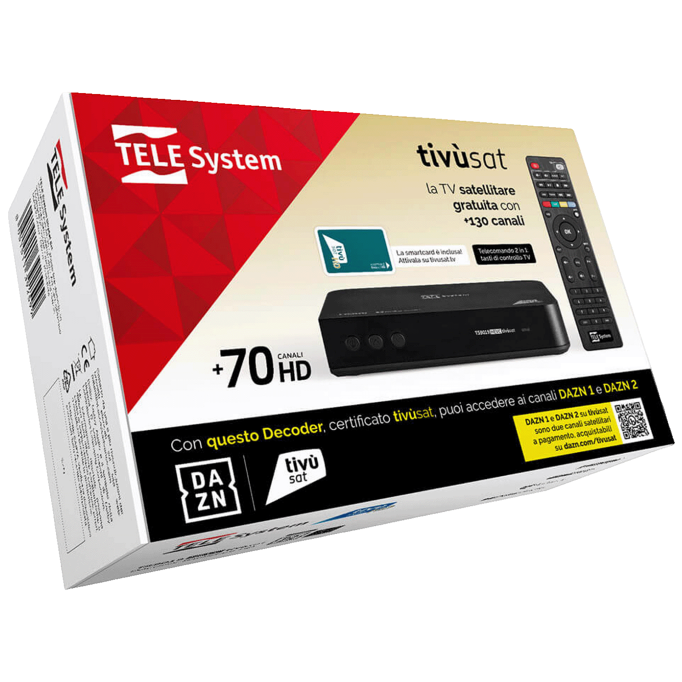 TELE System Prijemnik satelitski, DVB-S/S2 sa tivùsat smart karticom - TS9019 HD + Tivusat karte