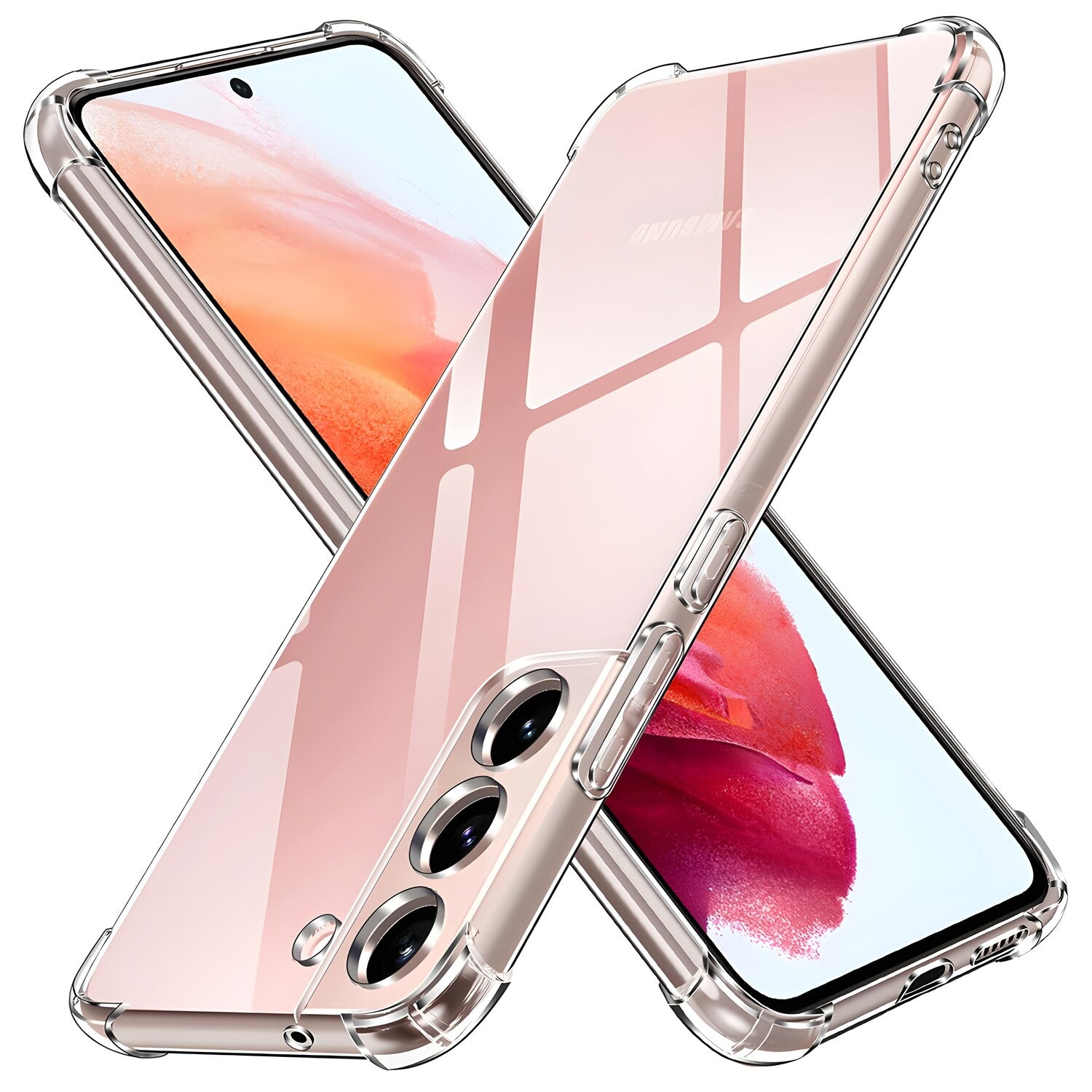 Silikonska futrola s ojačanim rubovima za Samsung Galaxy S22 - Prozirna KP30010