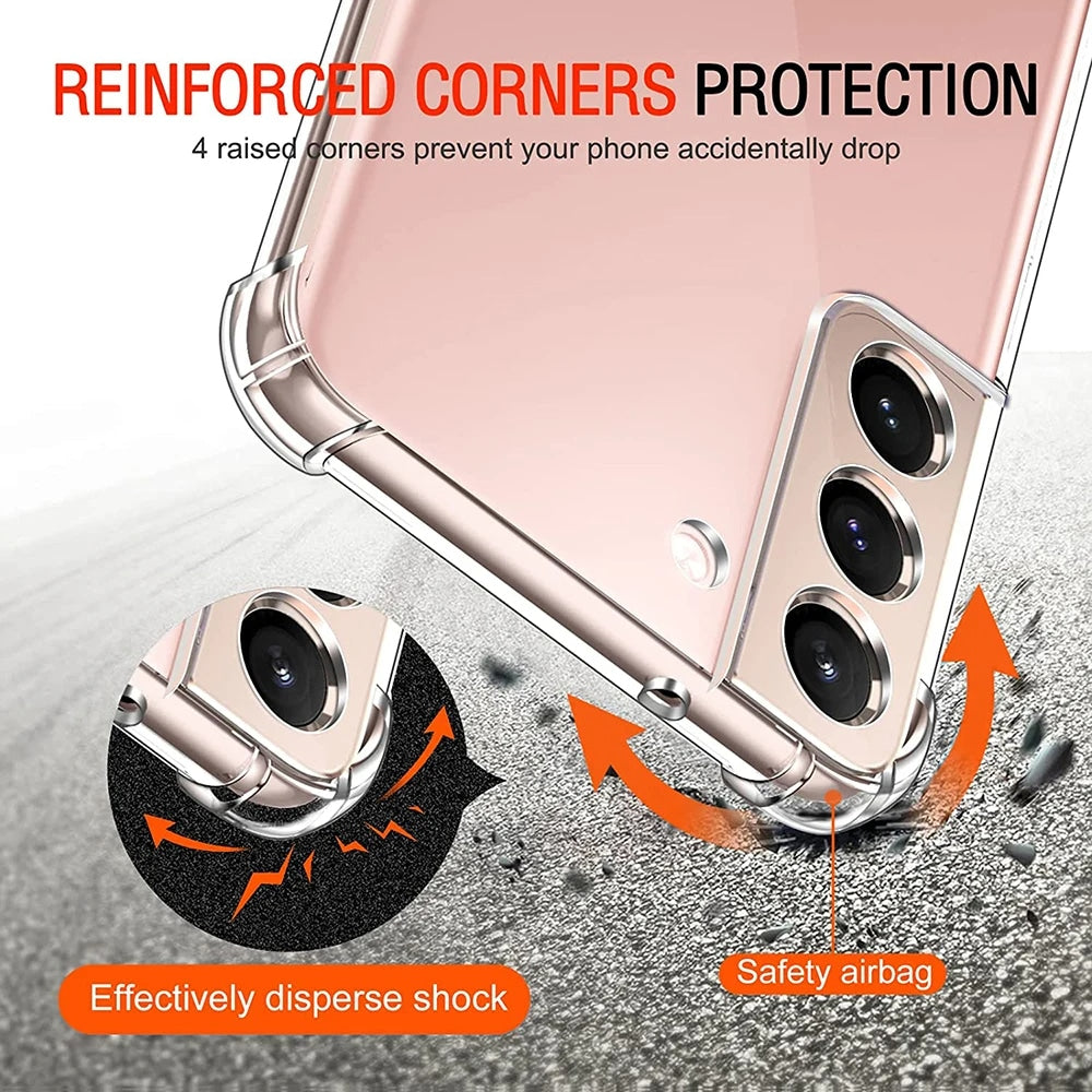 Techsuit Shockproof Clear Silicone prozorna maskica odporna na udarce za Samsung Galaxy S21 FE 5G