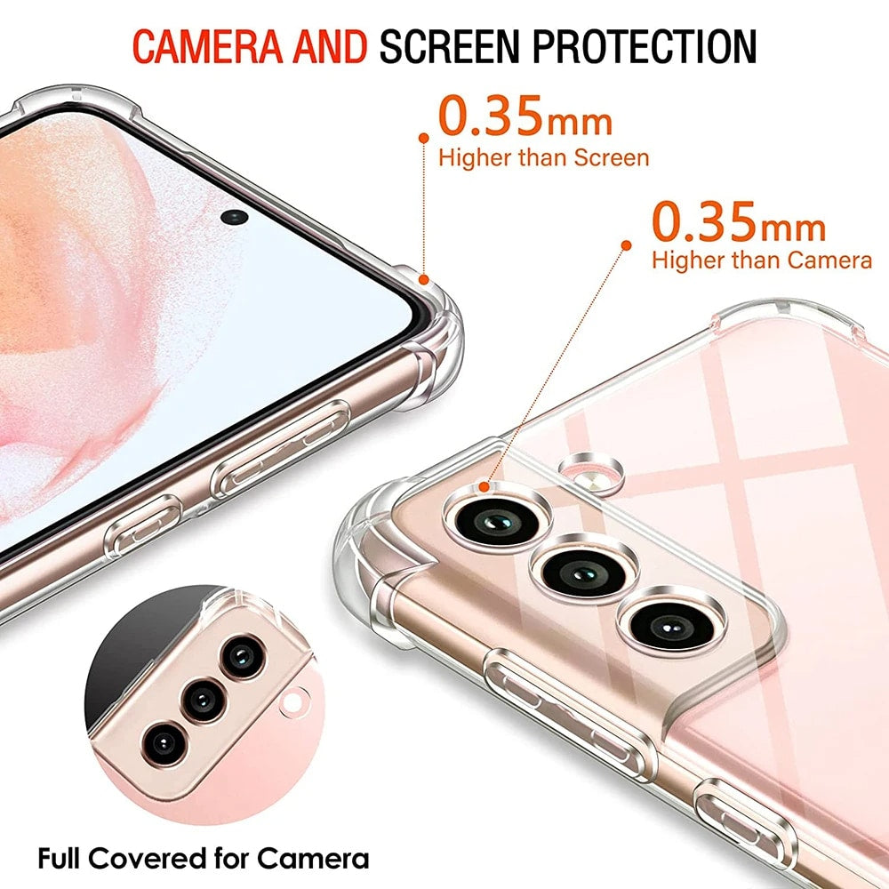 Techsuit Shockproof Clear Silicone prozorna maskica odporna na udarce za Samsung Galaxy S21 FE 5G
