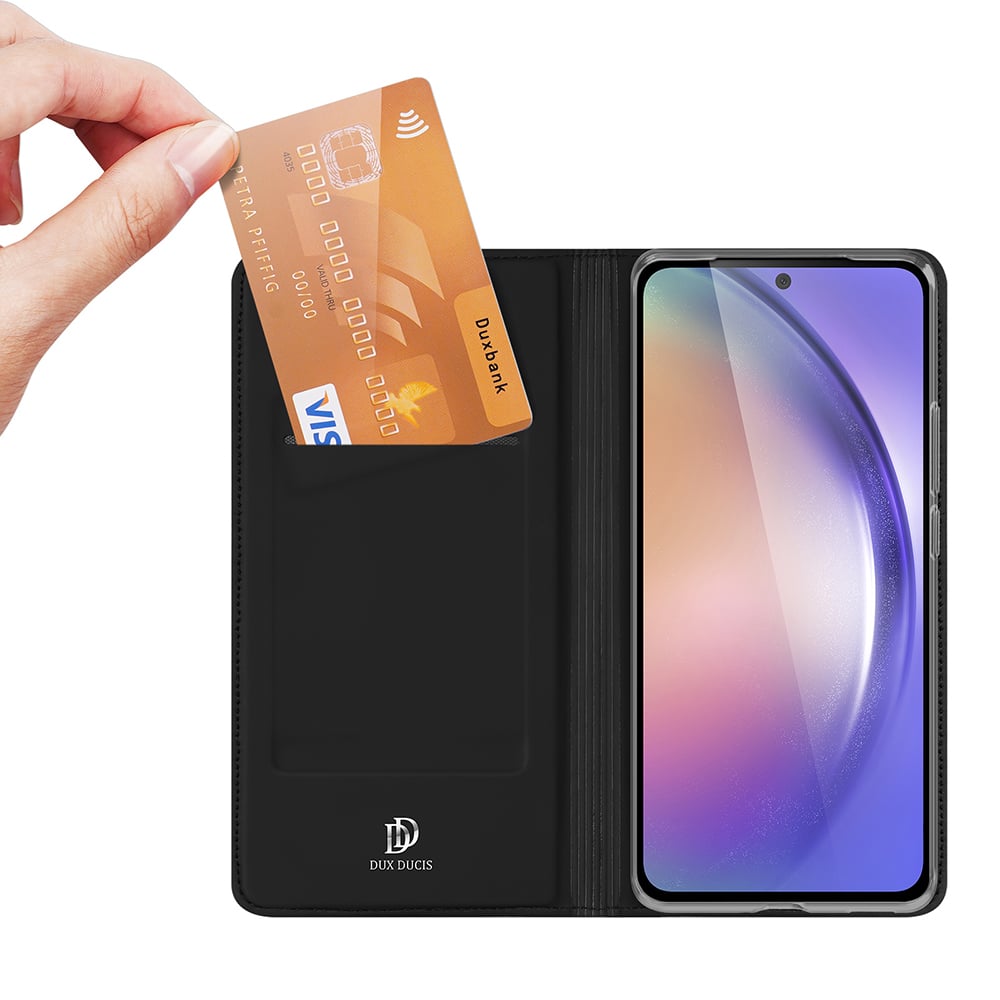 DUX DUCIS Skin Pro – Gladko usnjeno preklopno ohišje za Motorola Edge 40 Neo črno