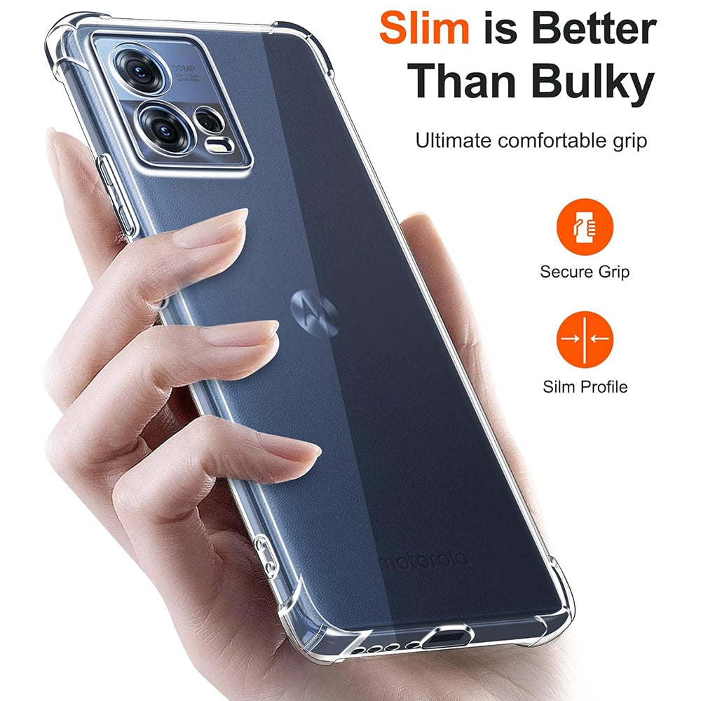 Techsuit Shockproof Clear Silicone prozoren ovitek, odporen proti udarcem, za Motorola Edge 30 Fusion