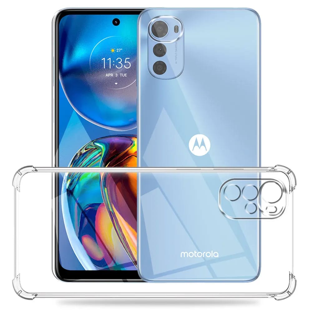 Techsuit Shockproof Clear Silicone prozorna torbica, odporna na udarce, za Motorola Moto E32 / Moto E32s / Moto G22