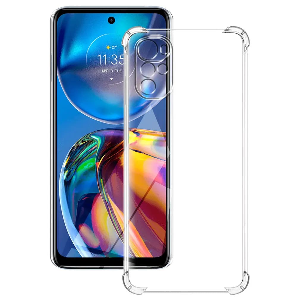 Techsuit Shockproof Clear Silicone prozorna torbica, odporna na udarce, za Motorola Moto E32 / Moto E32s / Moto G22