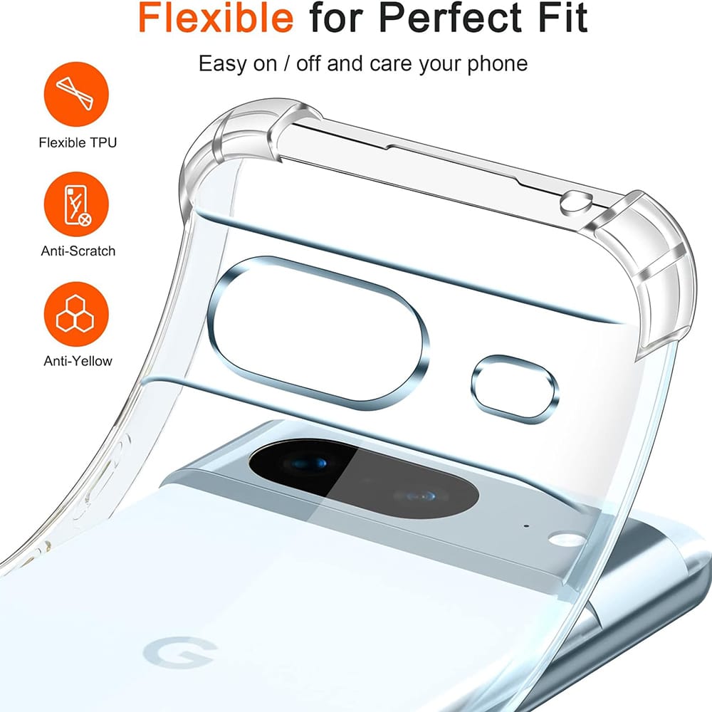 Techsuit Shockproof Clear Silicone prozoren ovitek, odporen na udarce, za Google Pixel 8a