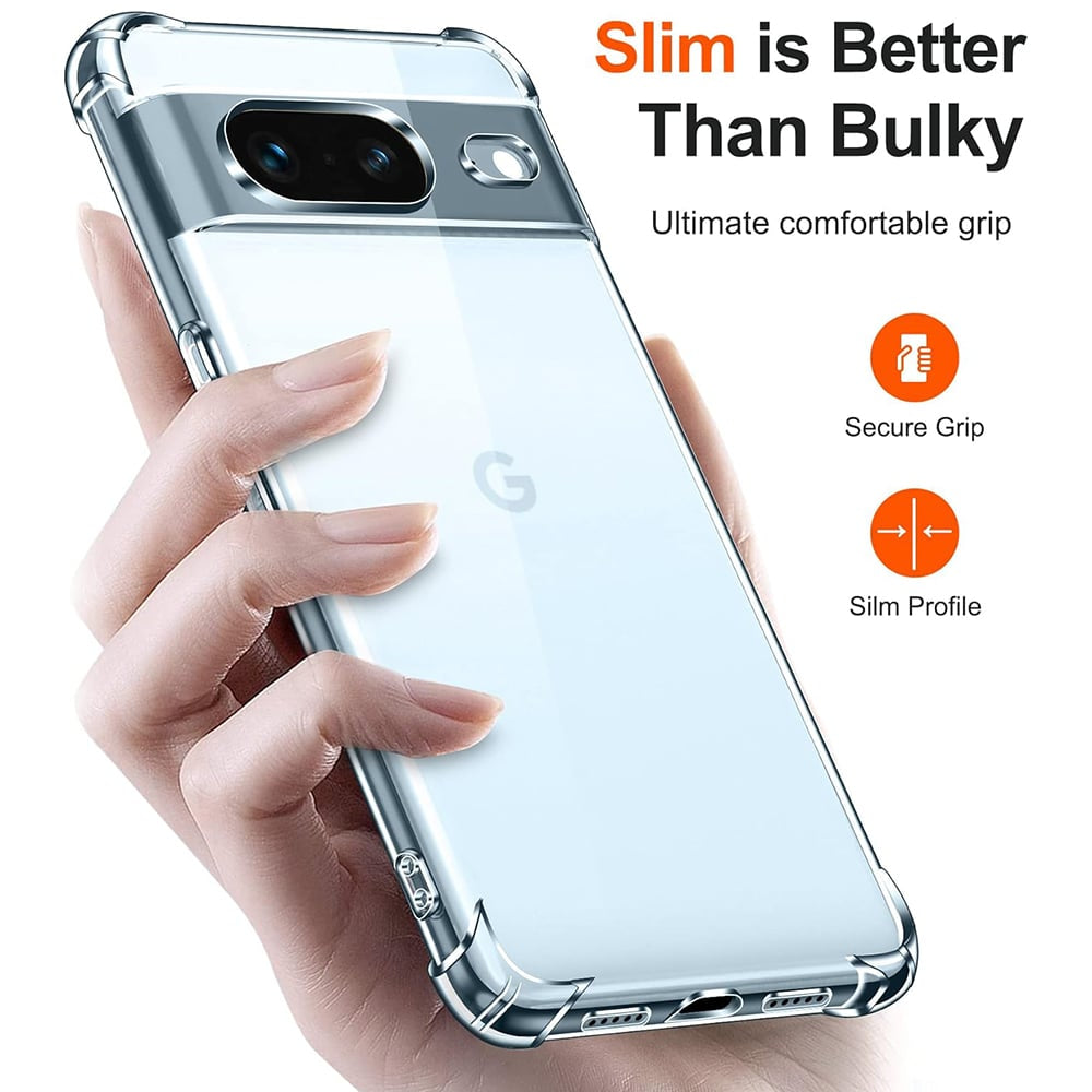 Techsuit Shockproof Clear Silicone prozoren ovitek, odporen na udarce, za Google Pixel 8a