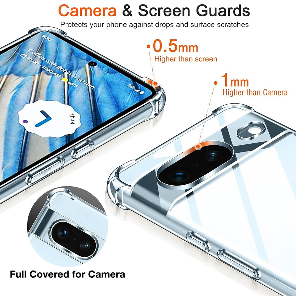 Techsuit Shockproof Clear Silicone prozoren ovitek, odporen na udarce, za Google Pixel 8a