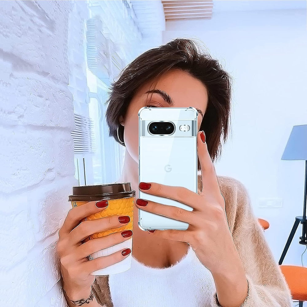 Techsuit Shockproof Clear Silicone prozoren ovitek, odporen na udarce, za Google Pixel 8a