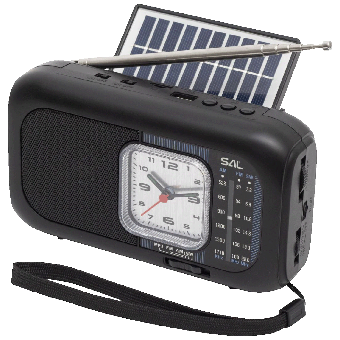 SAL Radio prijemnik sa solarnim napajanjem, FM-AM-SW, Bluetooth - RPH3