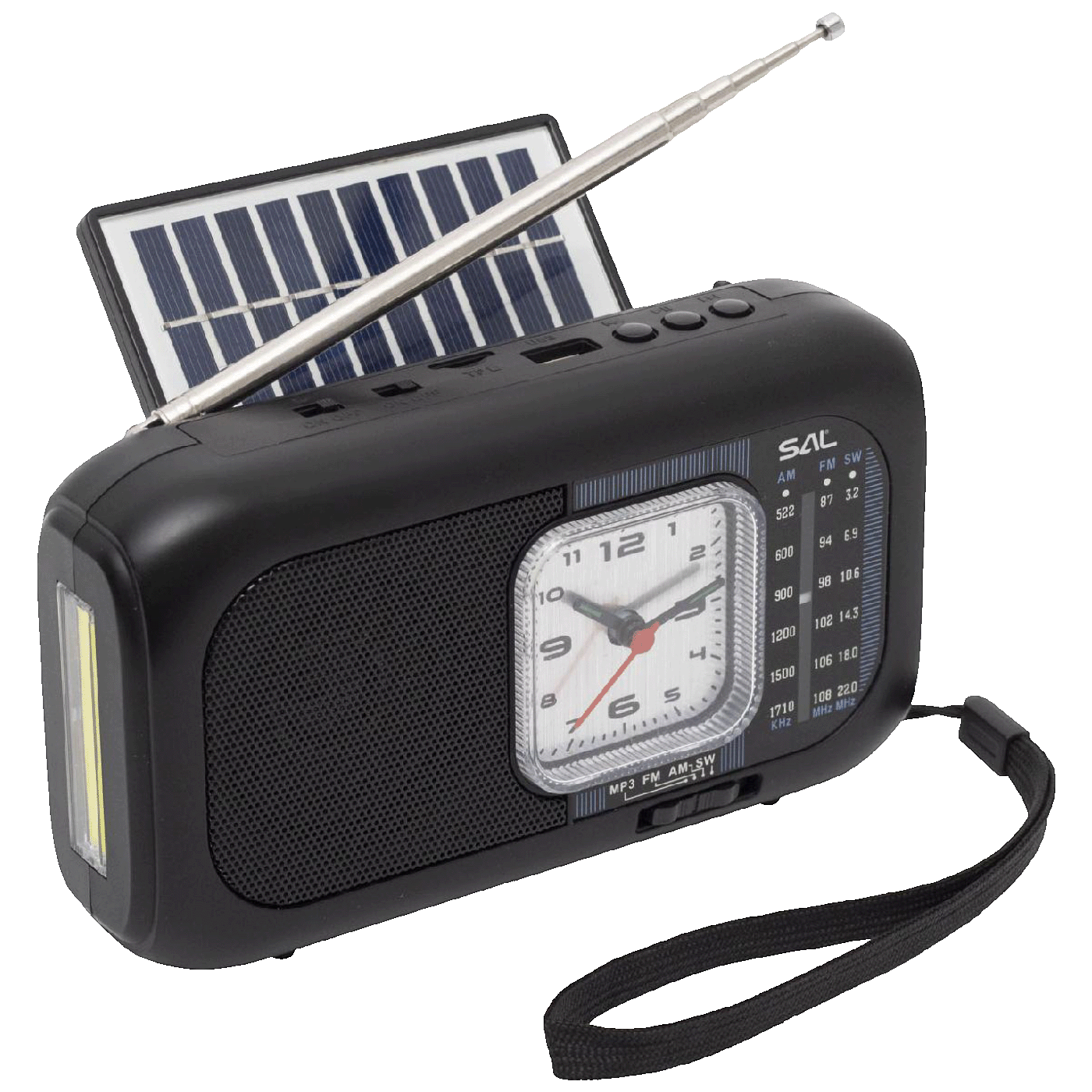 SAL Radio prijemnik sa solarnim napajanjem, FM-AM-SW, Bluetooth - RPH3