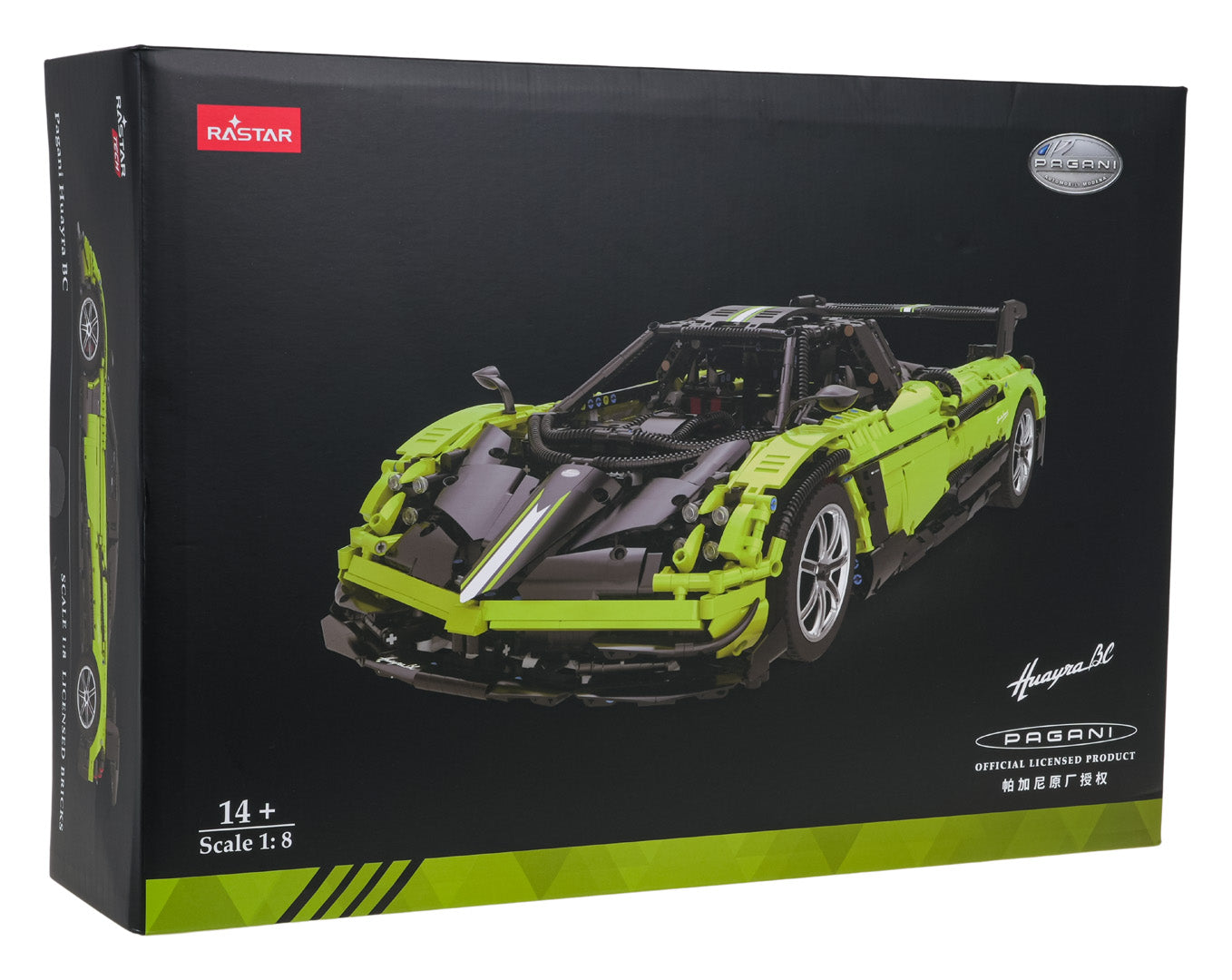 Licencirani auto za slaganje 1:8 Pagani Huayra BC RASTAR sa 2892 elementa - zeleni