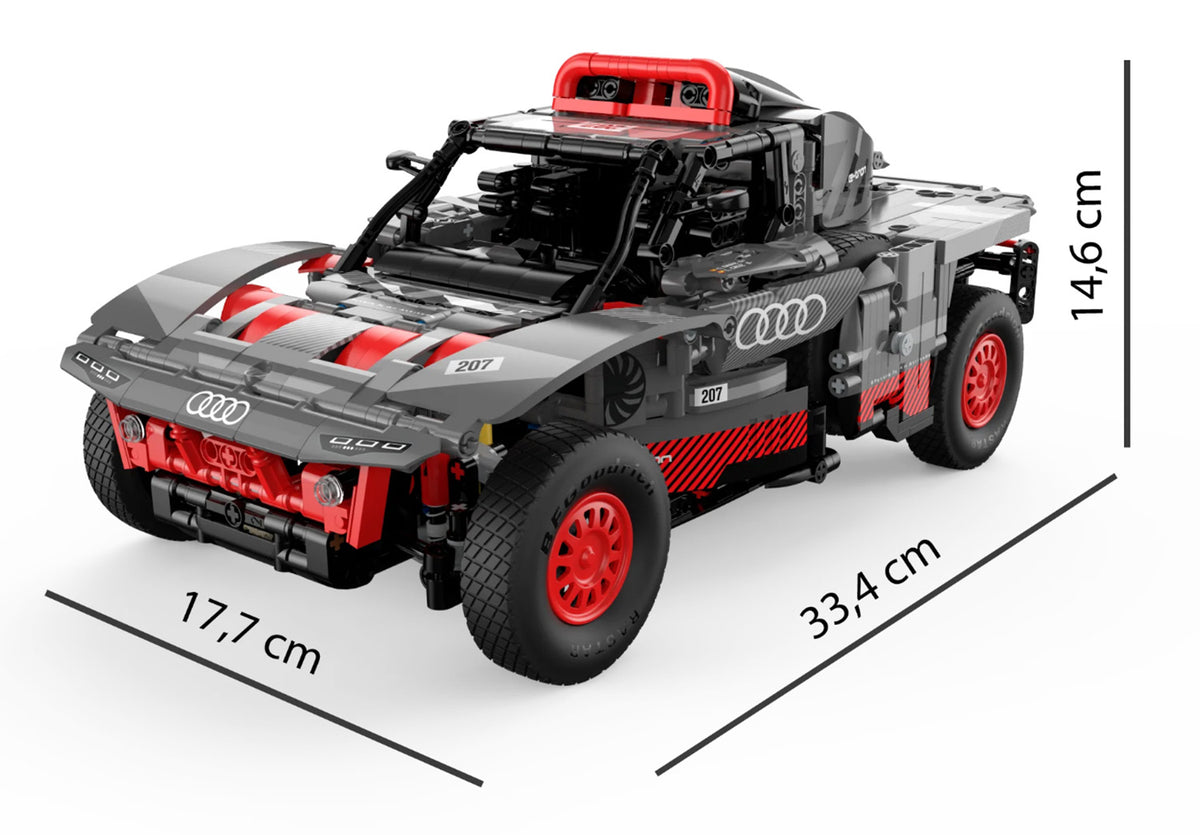 Licencirani auto na daljinsko upravljanje i sastavljanje 1:14 Audi RS Q e-tron RASTAR - 1046 elemenata - sivi
