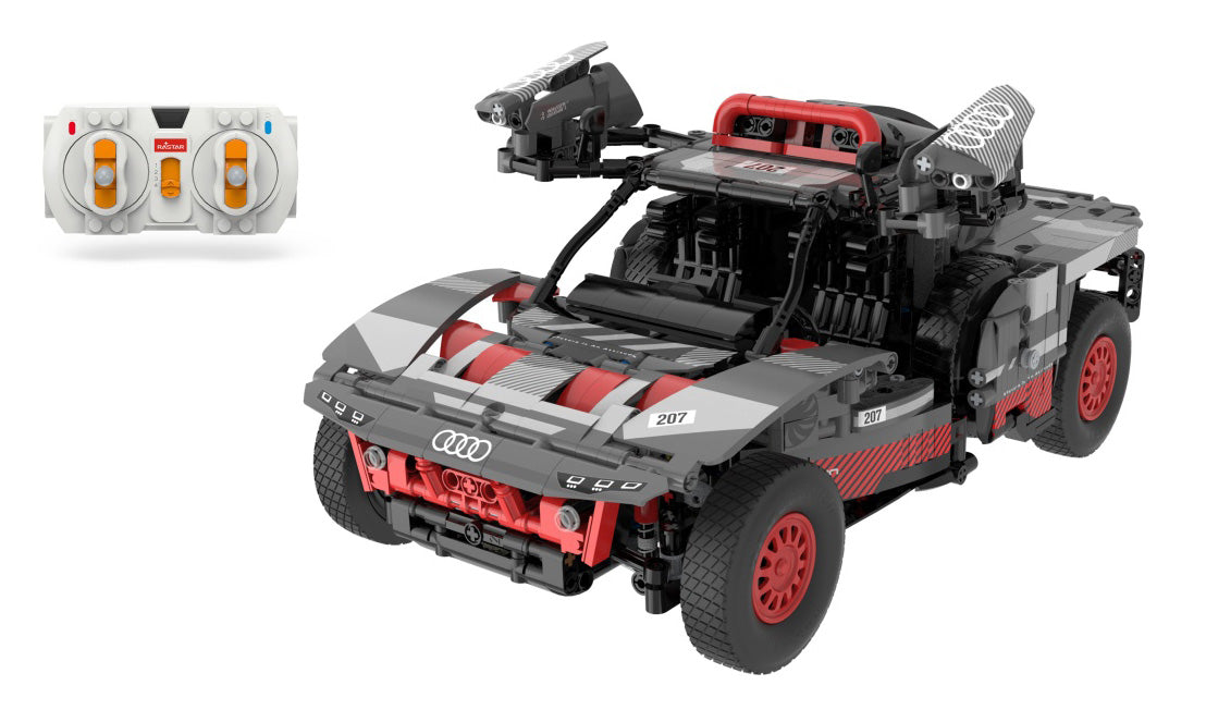 Licencirani auto na daljinsko upravljanje i sastavljanje 1:14 Audi RS Q e-tron RASTAR - 1046 elemenata - sivi