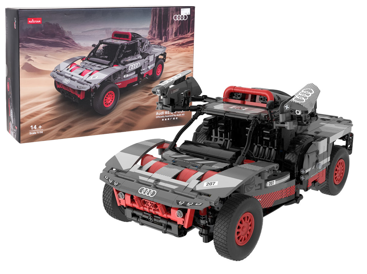 Licencirani auto na daljinsko upravljanje i sastavljanje 1:14 Audi RS Q e-tron RASTAR - 1046 elemenata - sivi