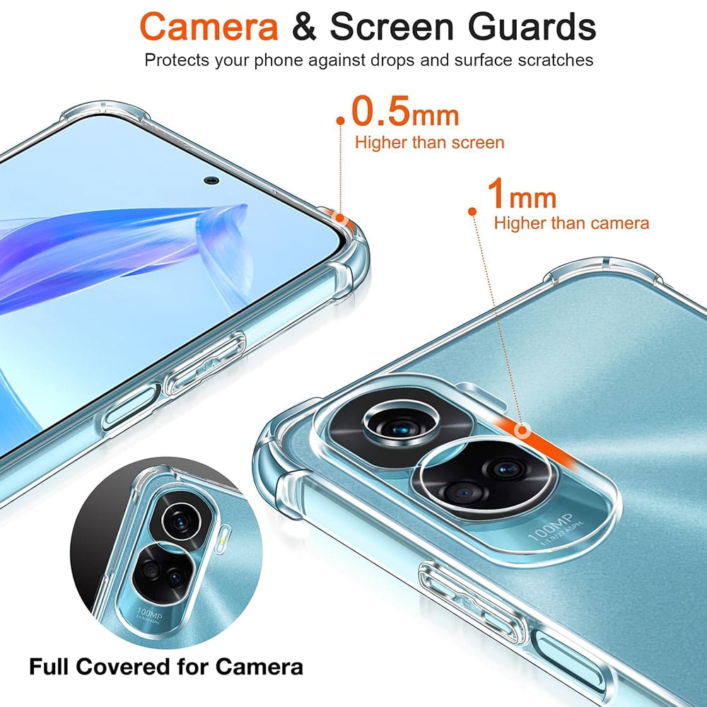 Techsuit Shockproof Clear Silicone prozirna maskica otporna na udarce za Honor 90 Lite