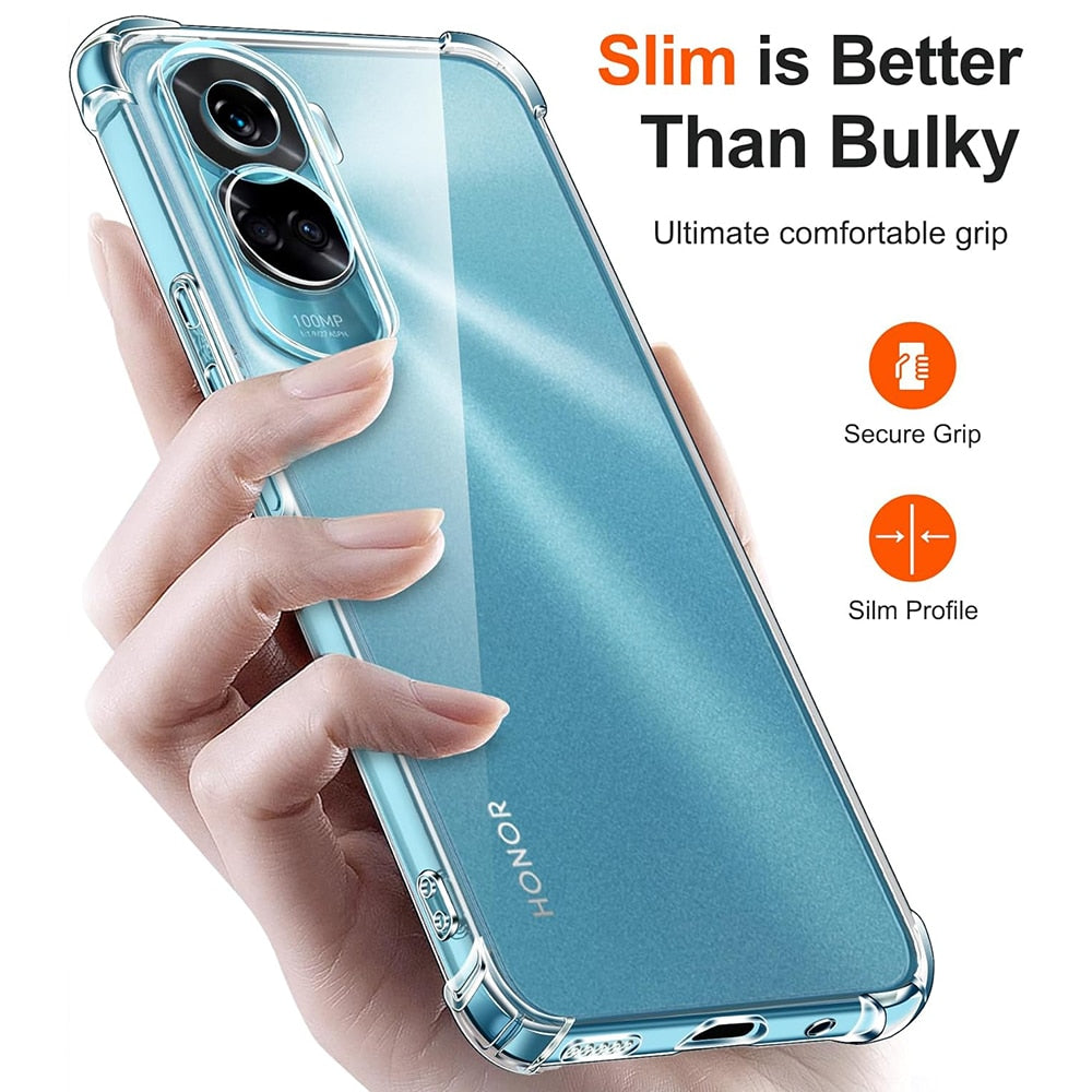 Techsuit Shockproof Clear Silicone prozirna maskica otporna na udarce za Honor 90 Lite