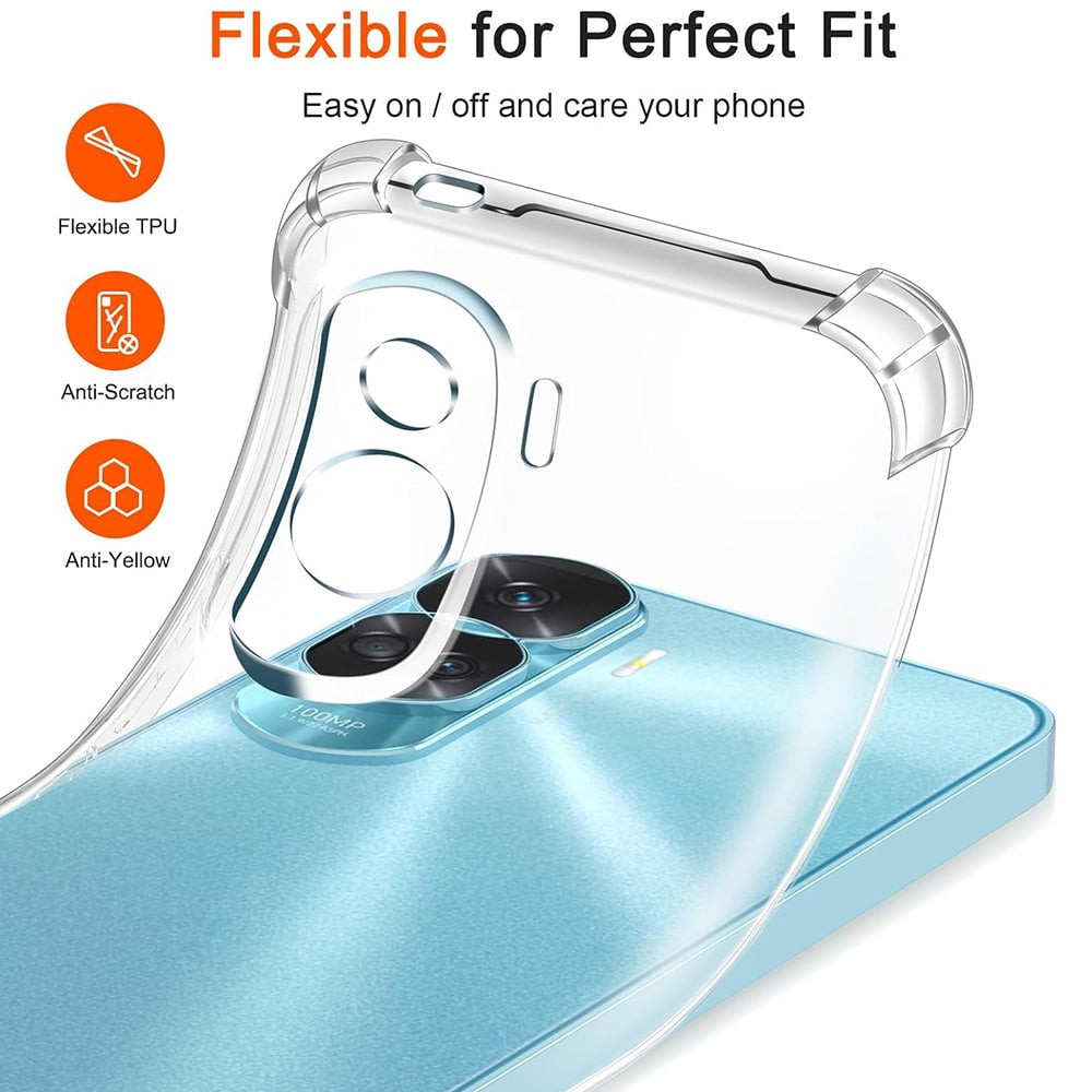 Techsuit Shockproof Clear Silicone prozirna maskica otporna na udarce za Honor 90 Lite