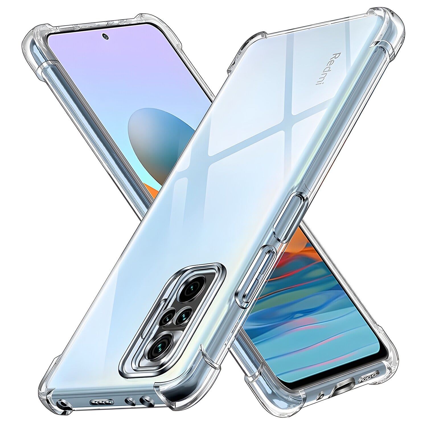 Silikonska futrola s ojačanim rubovima za Xiaomi Redmi Note 10 Pro/Redmi Note 10 Pro Max - Prozirna KP29965