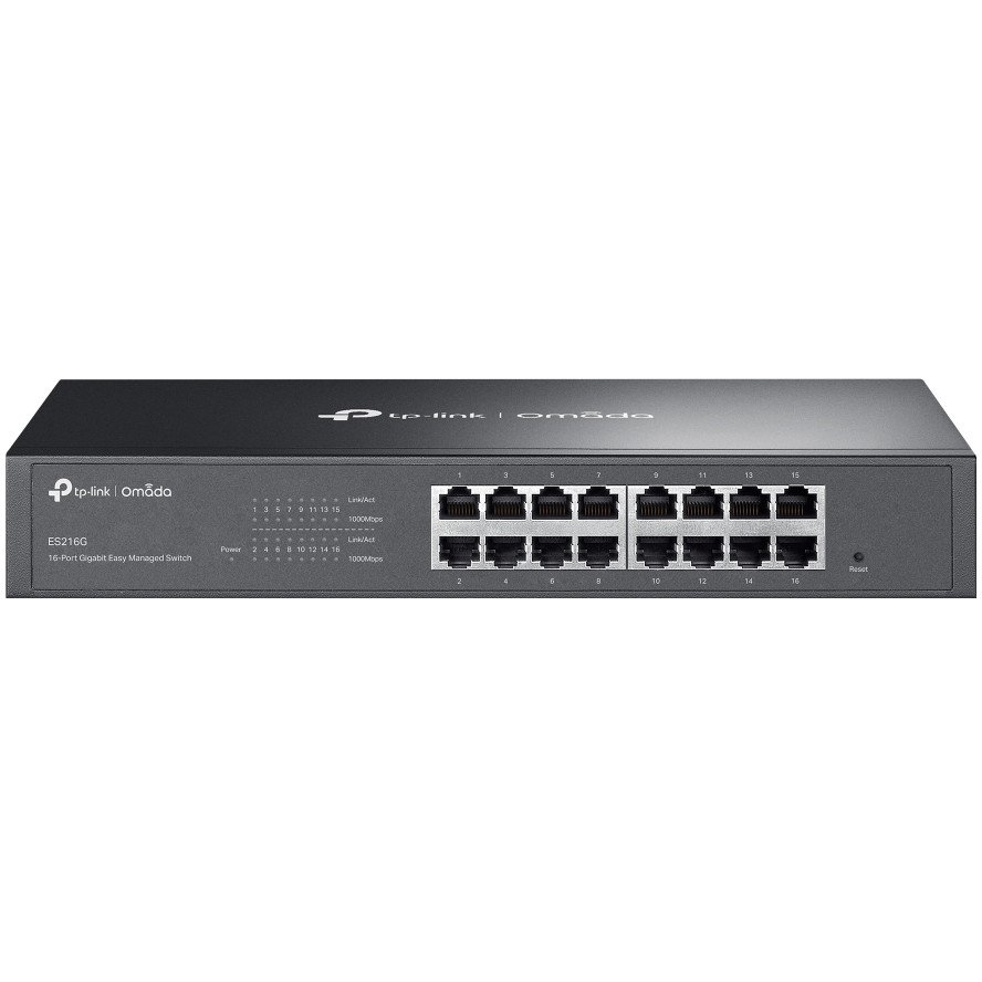 TP-Link Omada ES216G mrežni prekidač Upravljano L2 Gigabit Ethernet (10/100/1000) Crno
