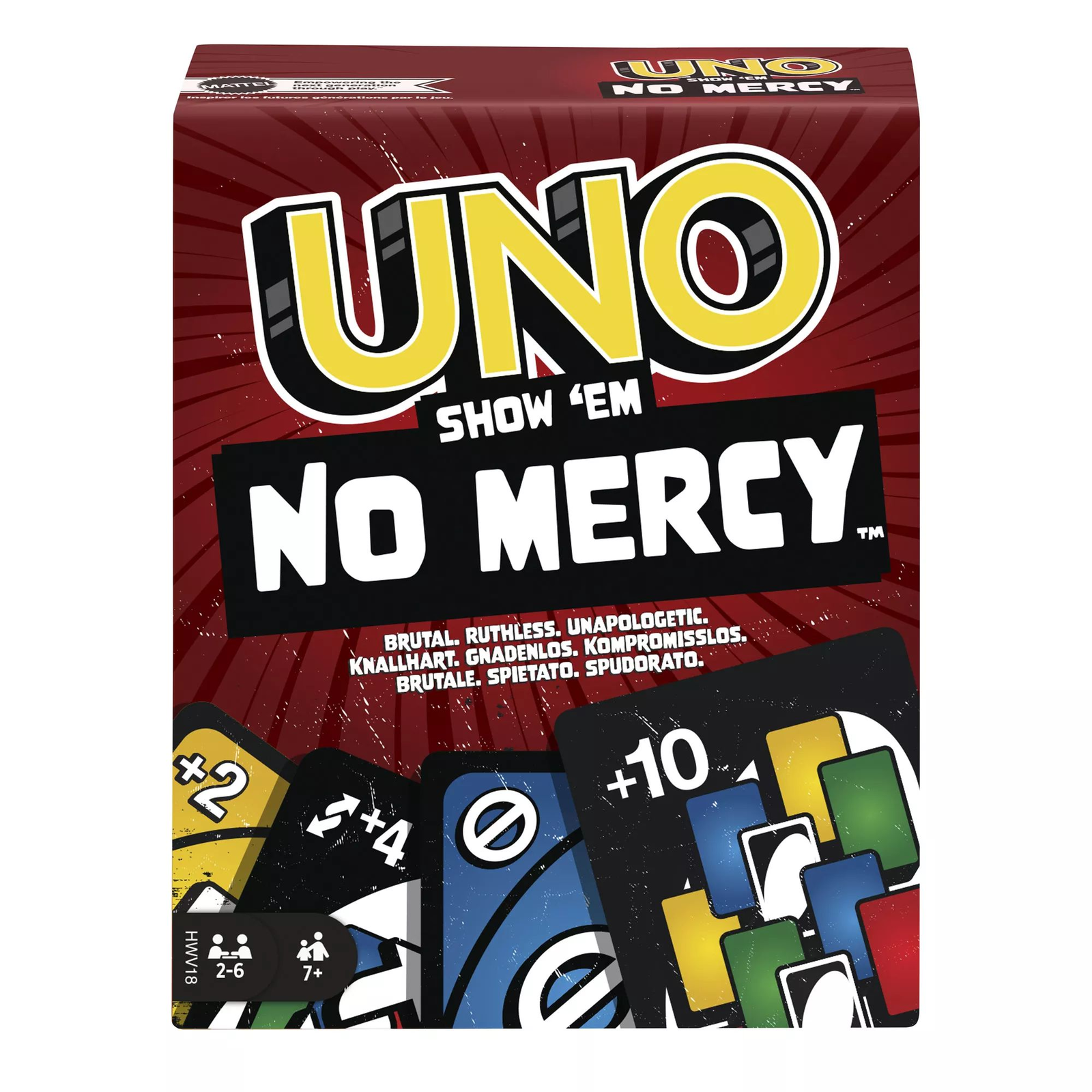 Games HWV18 igra na ploči UNO Show 'em No Mercy Igra s kartama Odbacivanje