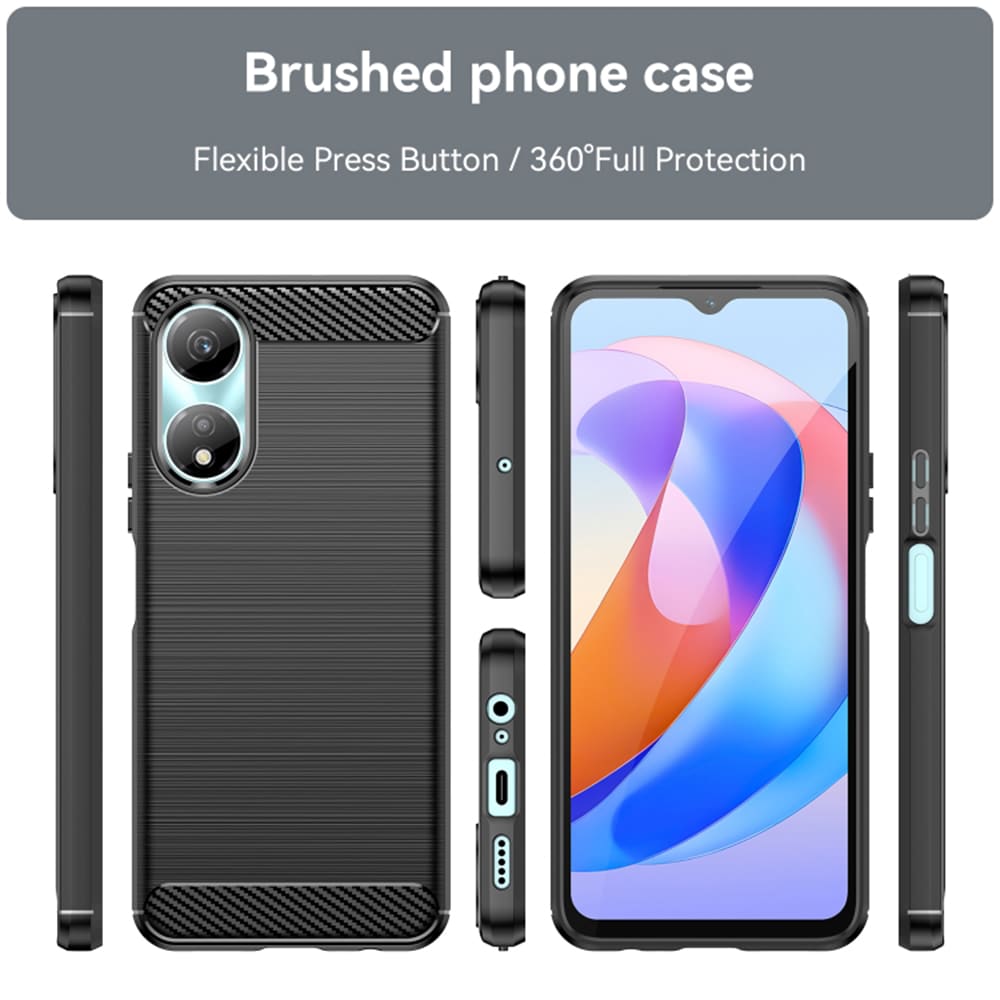 Techsuit Carbon Silicone maska za Honor X7b – crna