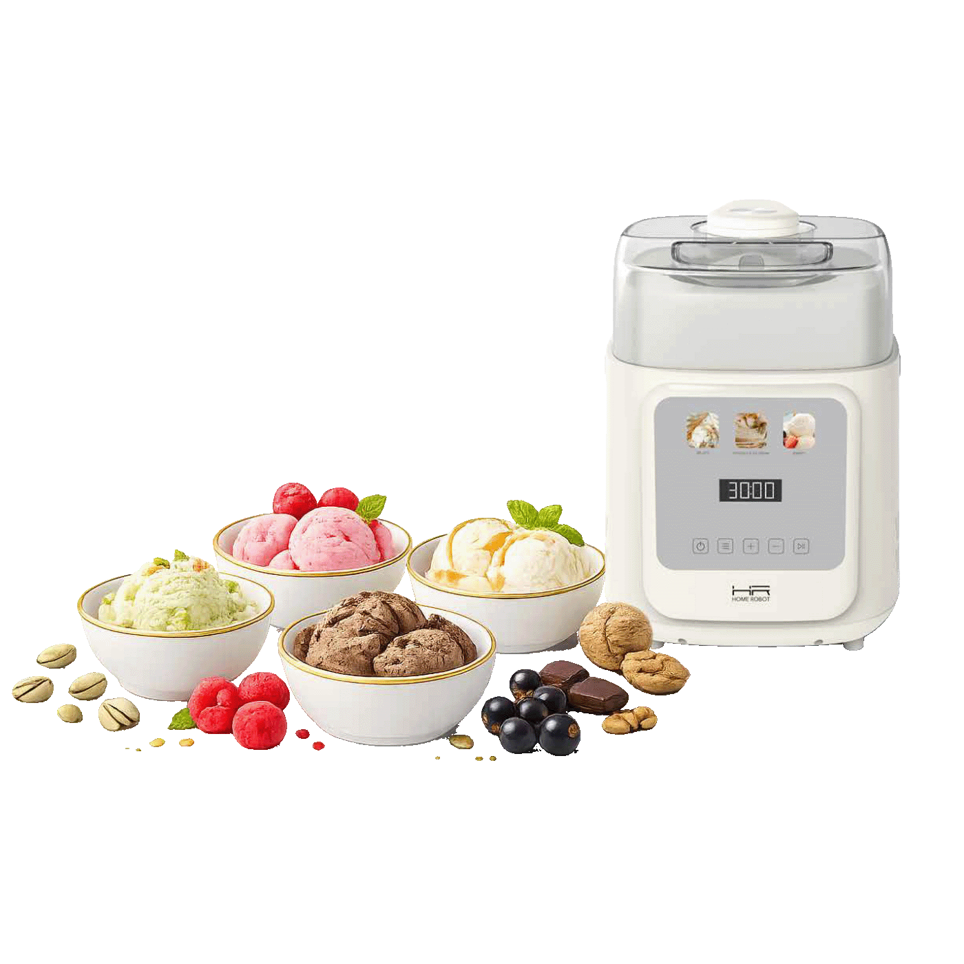 Home Robot Aparat za sladoled s kompresorom, kapacitet 1 lit., 90W - GELATO-500