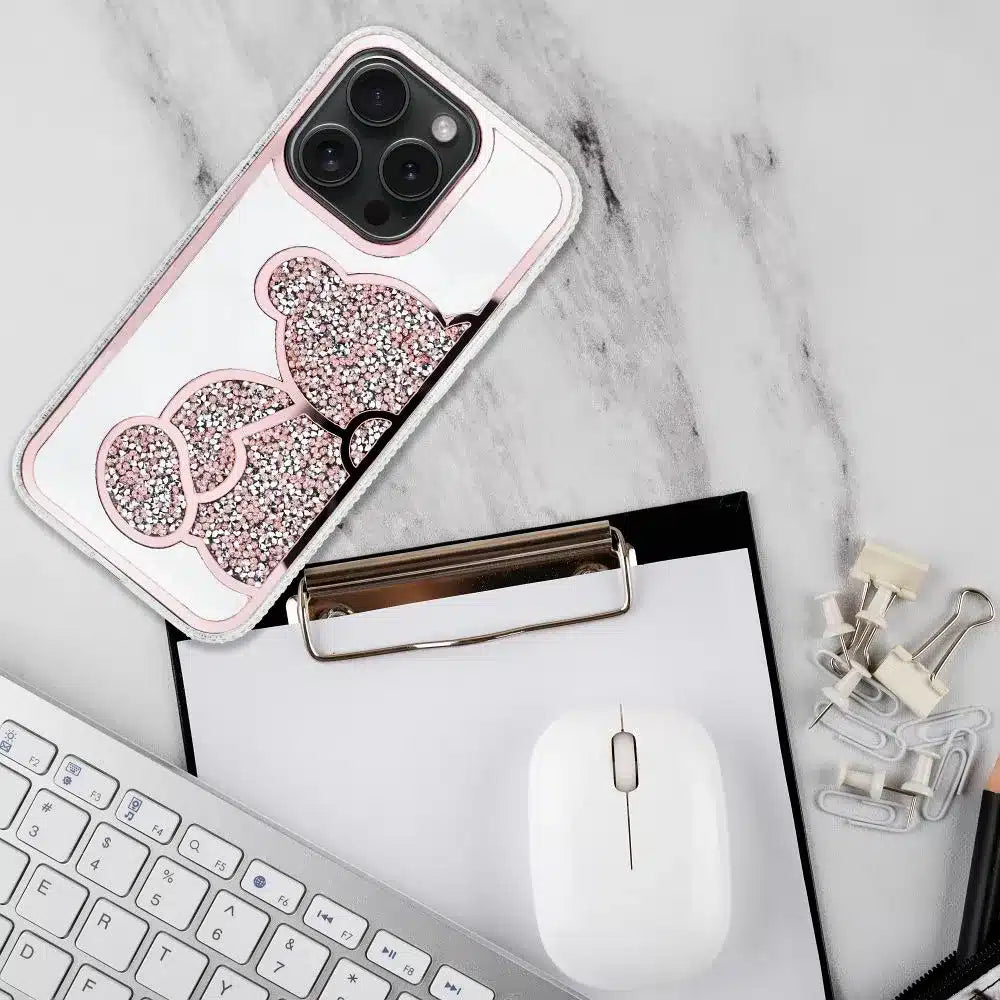TEDDY BEAR maska za iPhone 16 Pro Max - roza