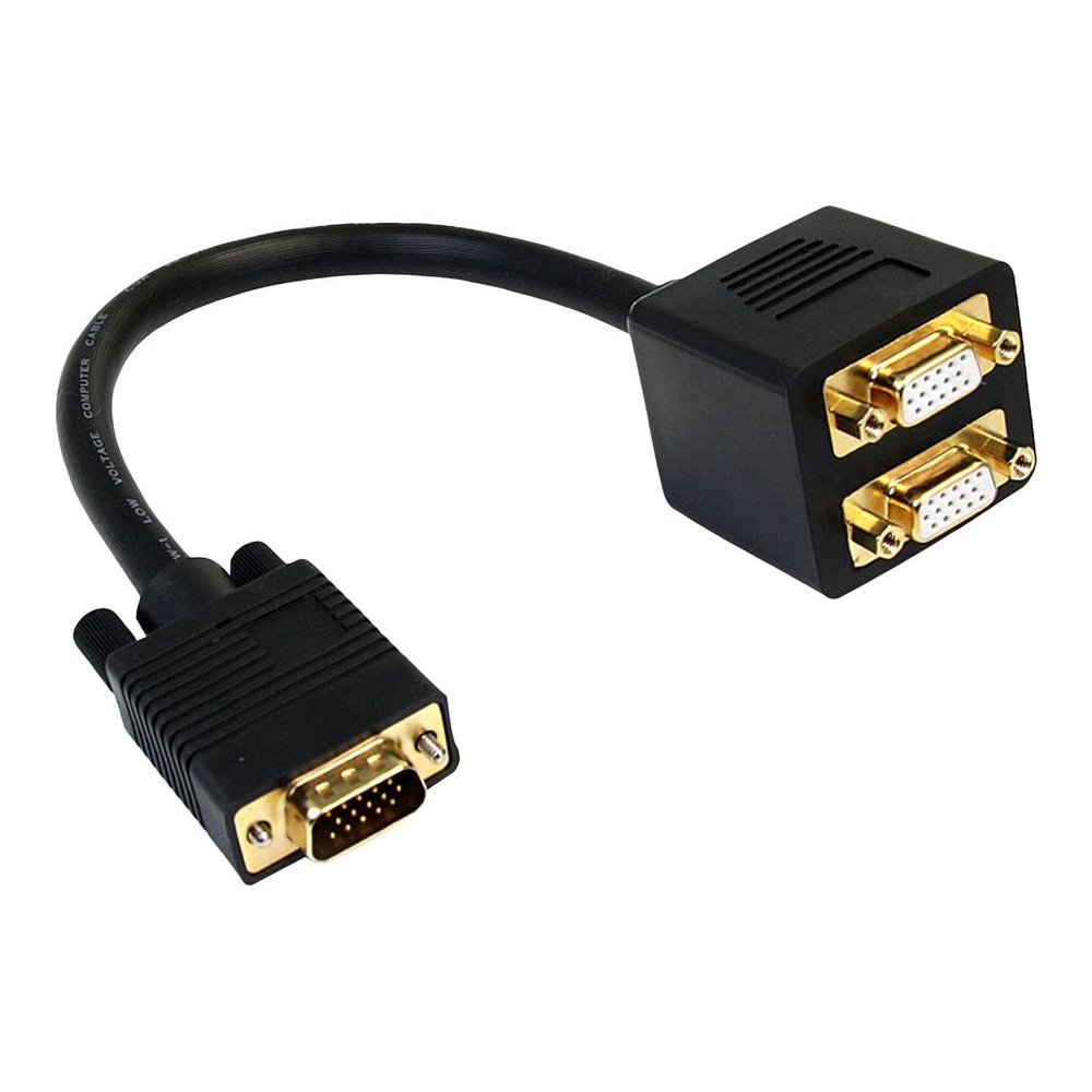 StarTech.com VGASPL1VV VGA kabel 0,3 m VGA (D-Sub) 2 x VGA (D-Sub) Crno
