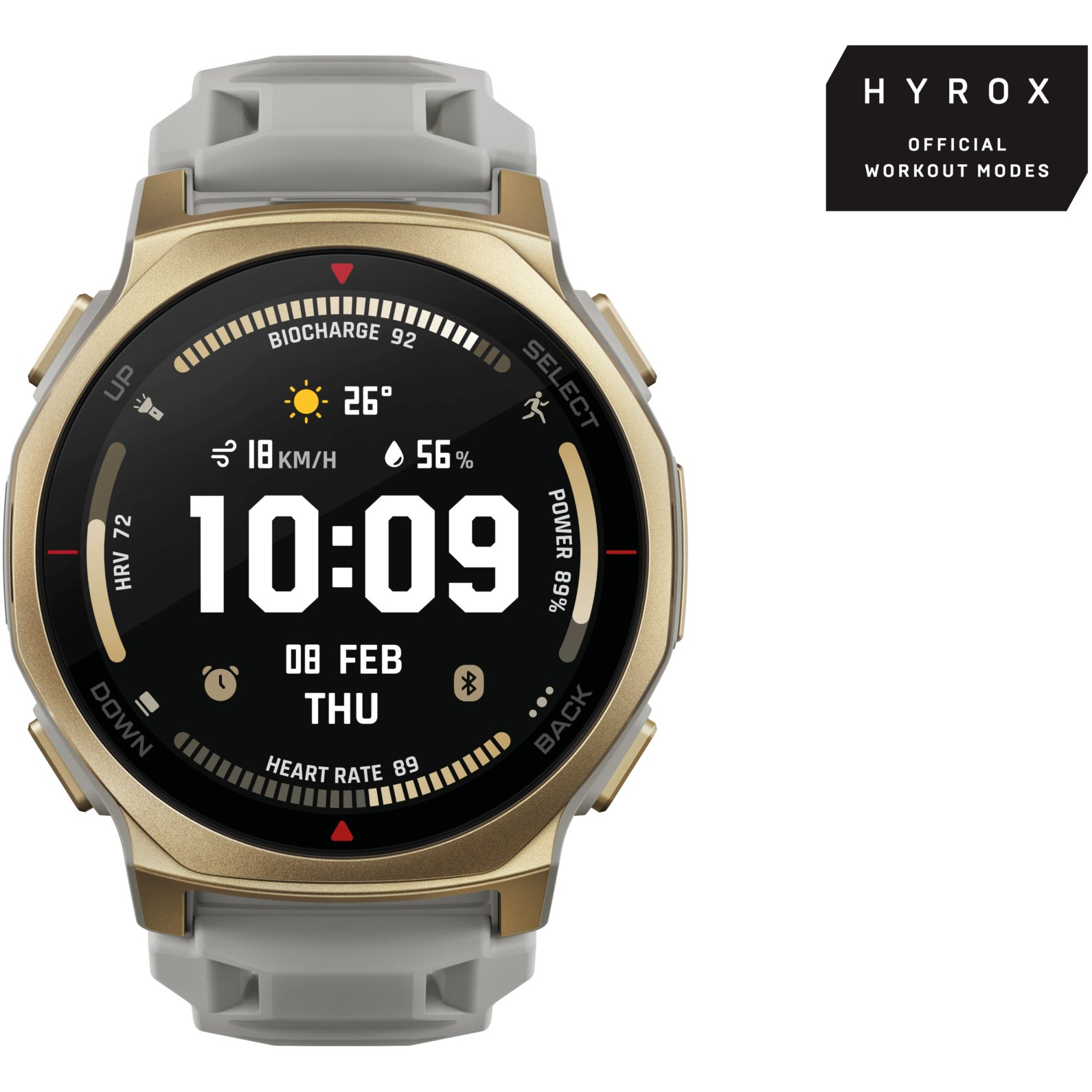 Amazfit T-rex 3 Pro 3,35 cm (1.32") AMOLED 44 mm Digitalno 466 x 466 pikseli Ekran osjetljiv na dodir Zlatno Wi-Fi GPS