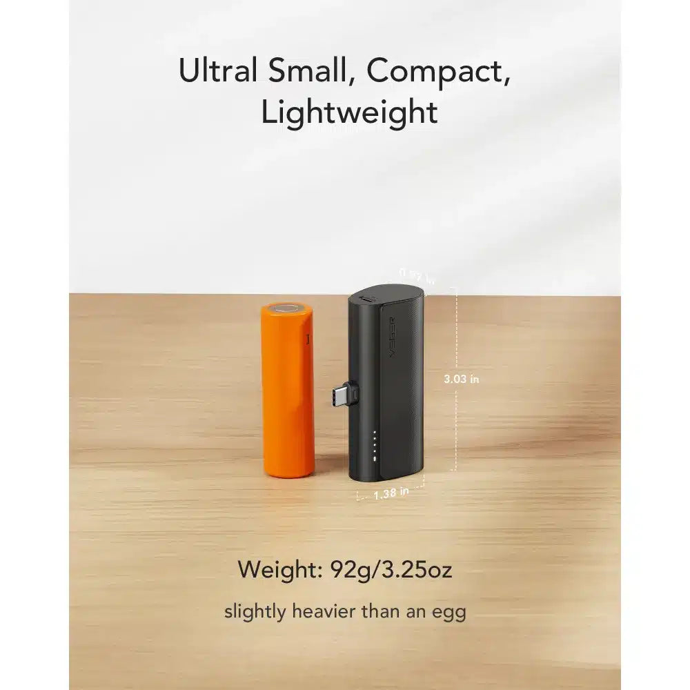 Powerbank VEGER PlugOn - 5000 mAh z vgrajenim priključkom Type C PD 20 W