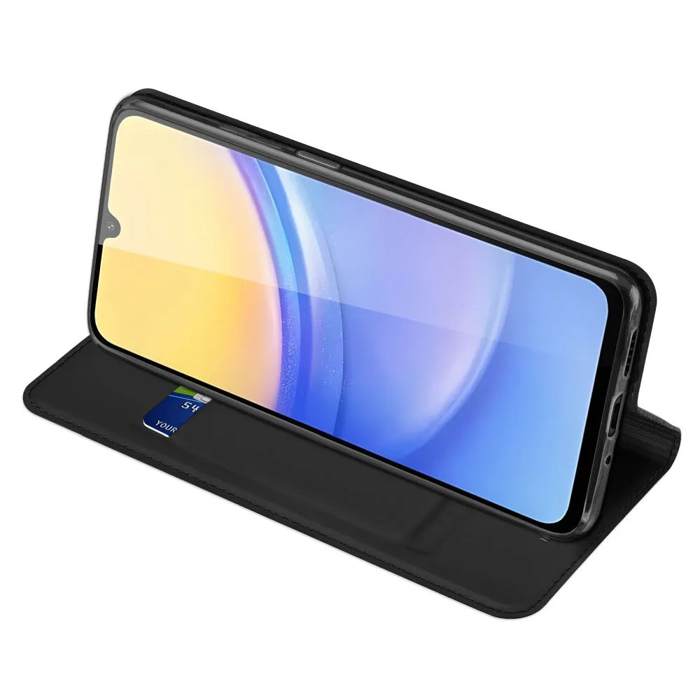 DUX DUCIS Skin Pro – gladka usnjena preklopna torbica za Samsung Galaxy A16 5G črna