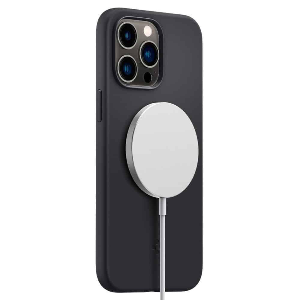SPIGEN SILICONE FIT MAG MAGSAFE MASKA ZA IPHONE 14 PRO MAX ČRNA