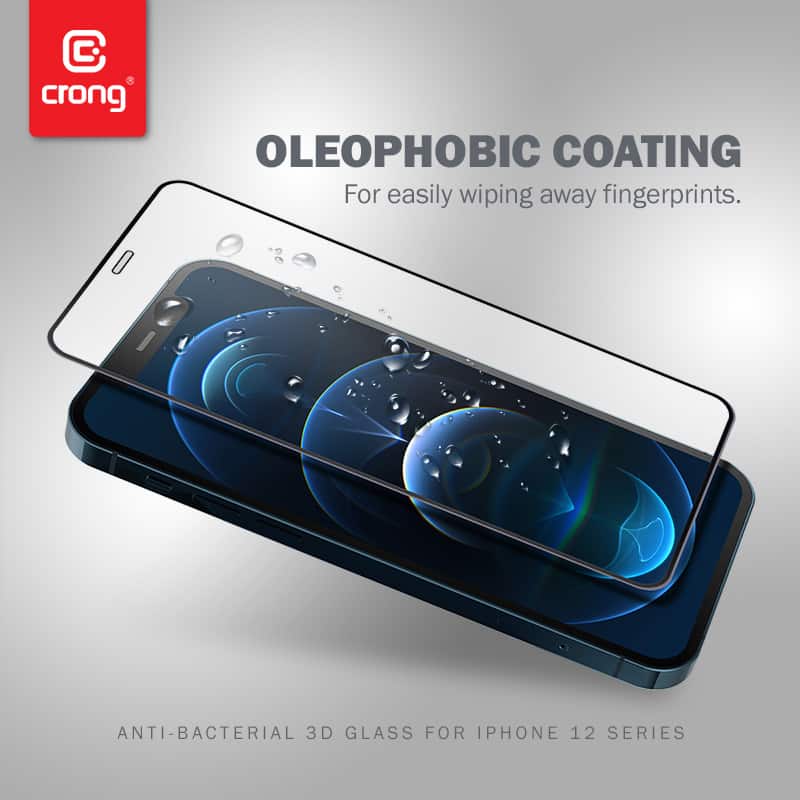 CRONG 3D ARMOUR GLASS KALJENO STEKLO ZA CEL ZASLON IPHONE 12 PRO MAX + OKVIR ZA NAMESTITEV