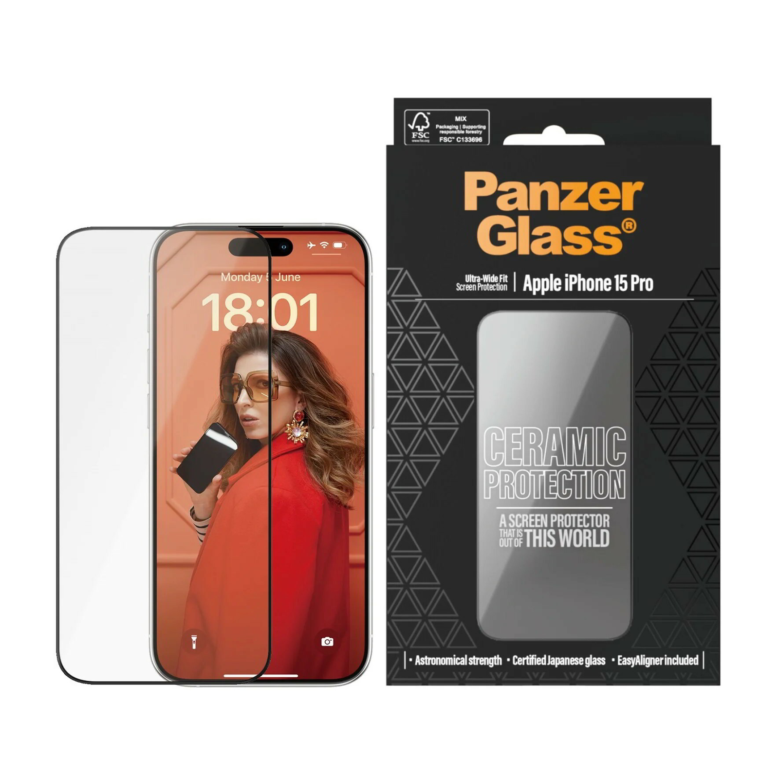 PanzerGlass PG Scrn Ceramic iPhone 15 Pro UWF WA Prozirna zaštita za zaslon Apple 1 kom