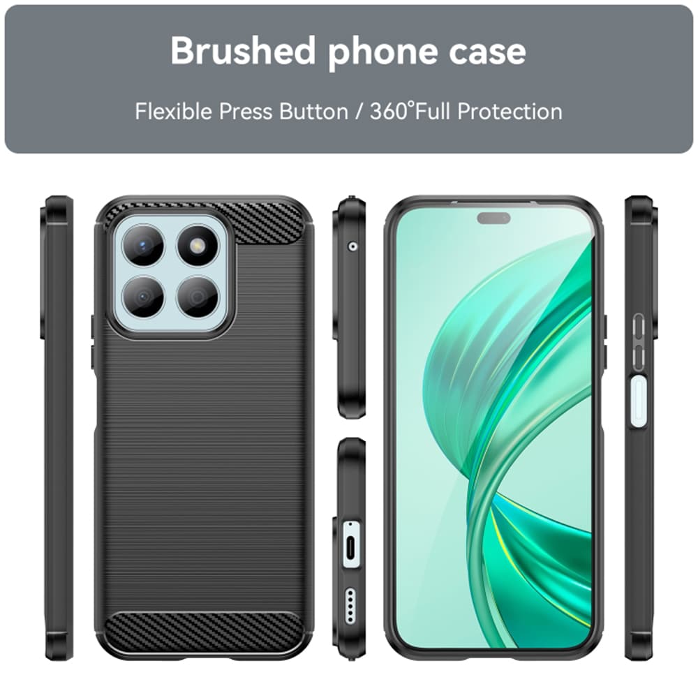 Techsuit Carbon Silicone ovitek za Honor X8b – črna