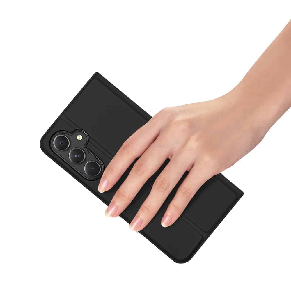 DUX DUCIS Skin Pro – Gladka usnjena torbica za Samsung Galaxy A35 5G črna