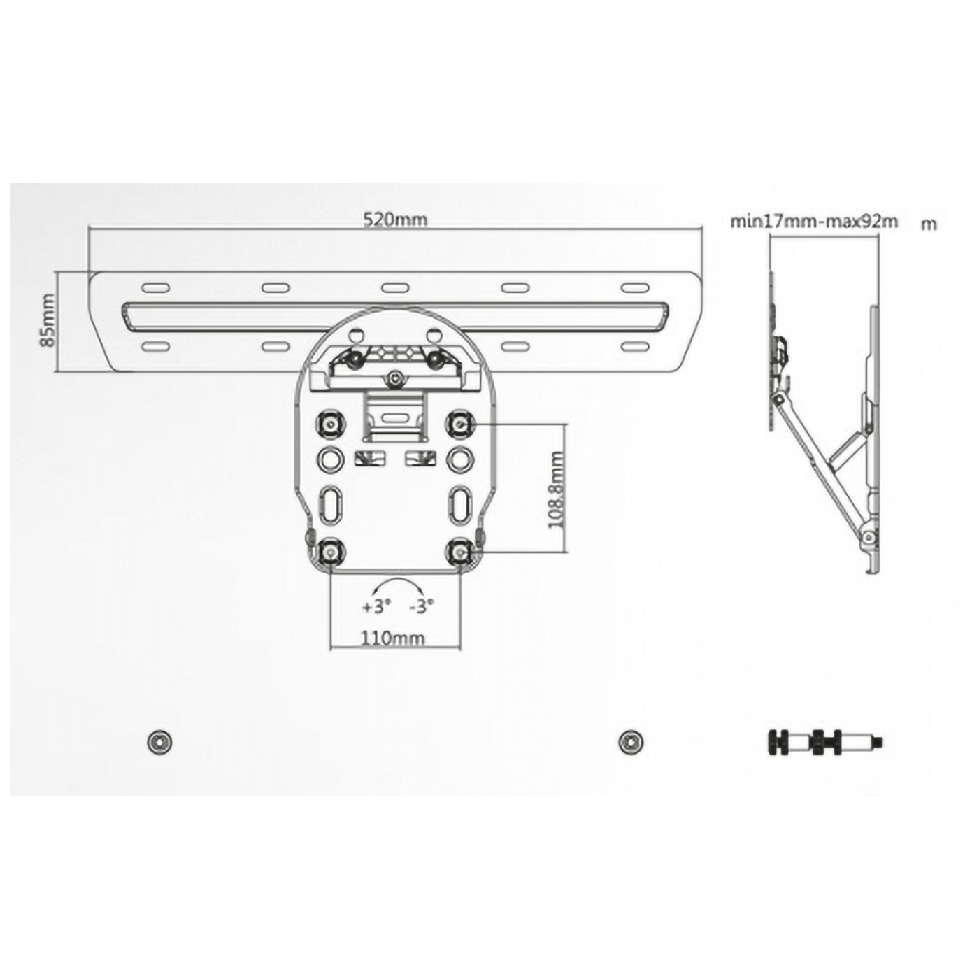 Superior Nosač za Samsung QLED TV prijemnike 49" - 55 "- 65", 50 kg. - Wall mount Samsung QLED TVs