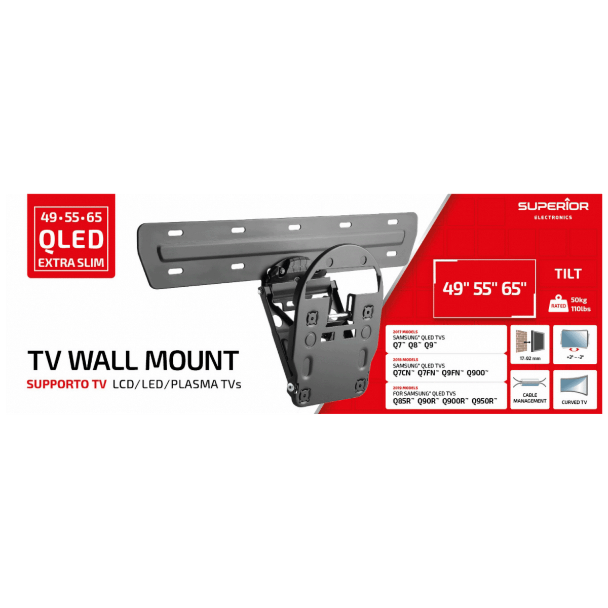 Superior Nosač za Samsung QLED TV prijemnike 49" - 55 "- 65", 50 kg. - Wall mount Samsung QLED TVs
