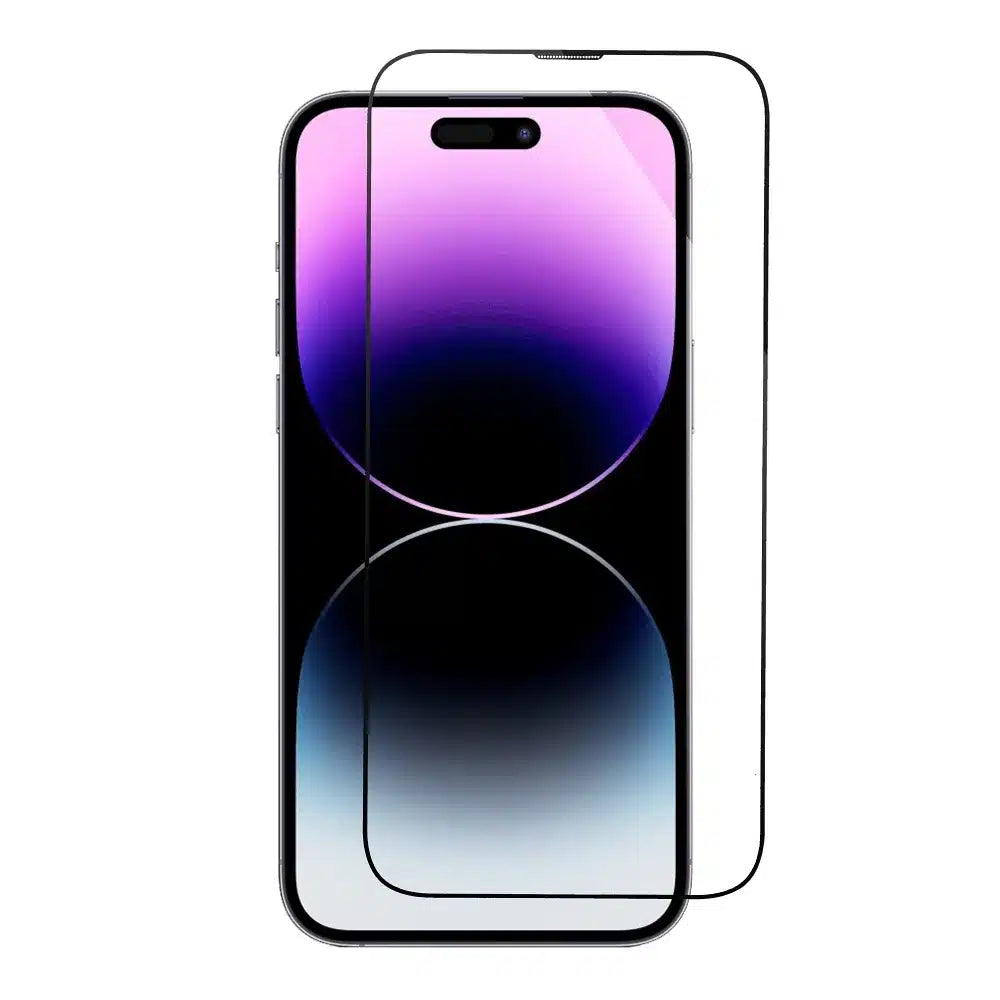 5D popolnoma lepljivo kaljeno steklo za iPhone 15 Pro črno + aplikator