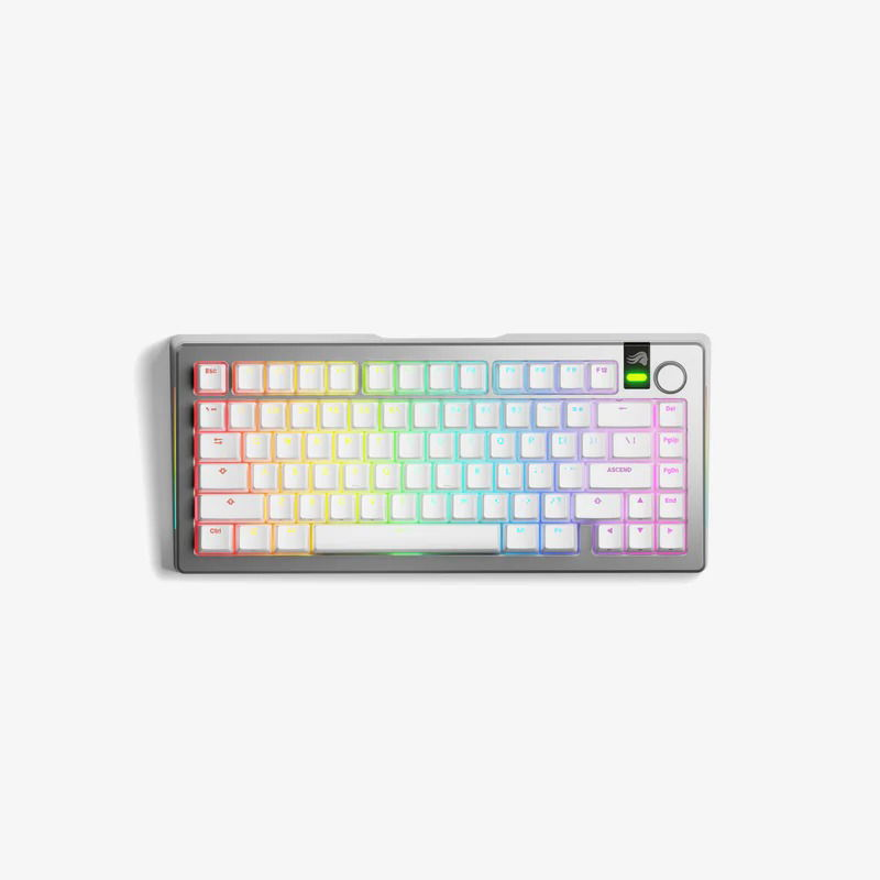 Glorious Gaming GMMK 3 PRO 75% Prebuilt tipkovnica Igranje USB + RF Wireless + Bluetooth QWERTY US Engleski Srebro