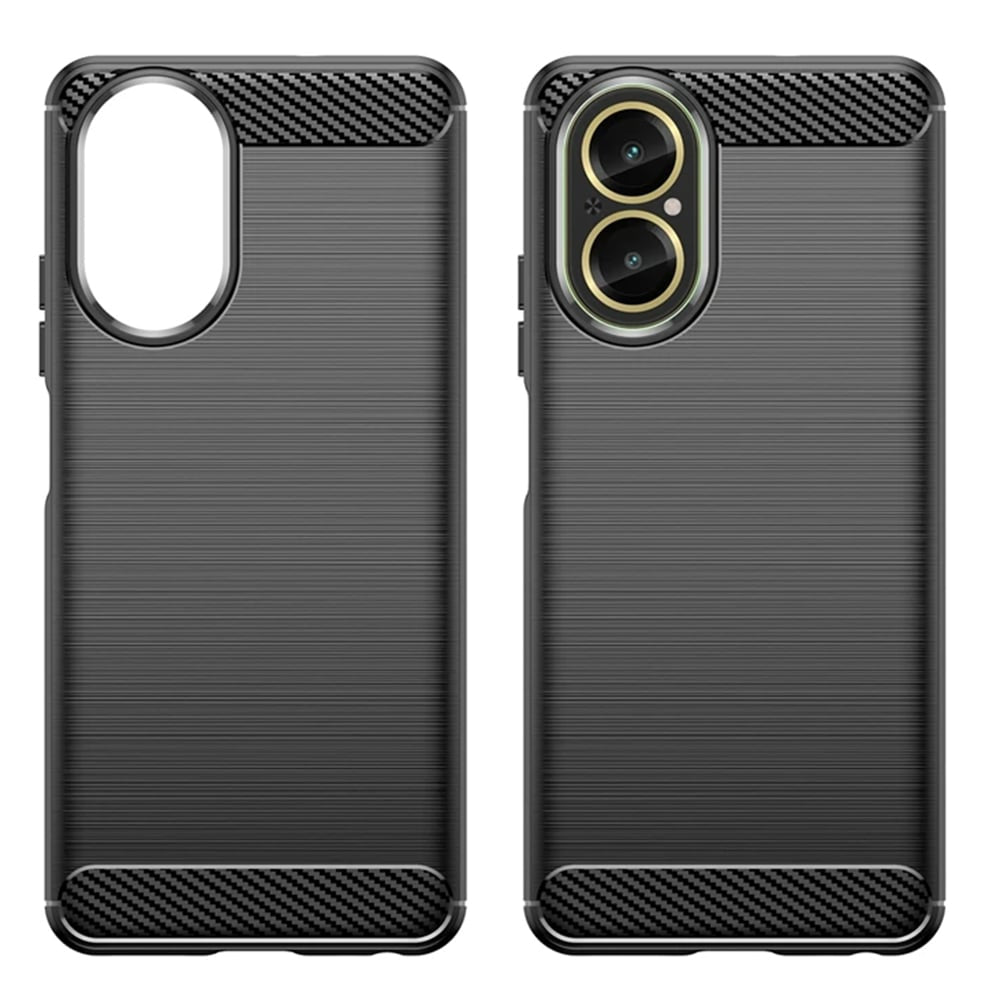 Techsuit Carbon Silicone ovitek za Realme C67 4G – črn