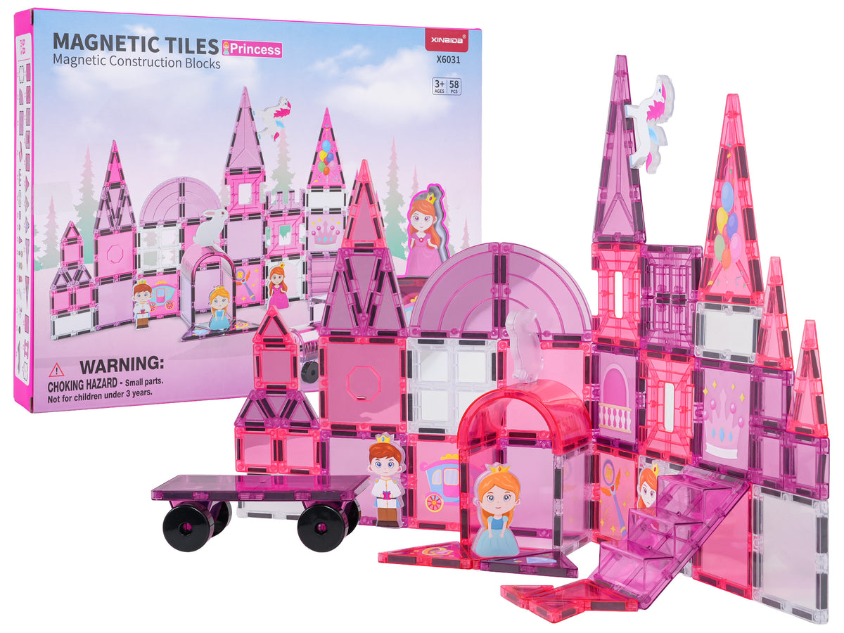 Pink Princess Magnetic Blocks Set 58 pcs.