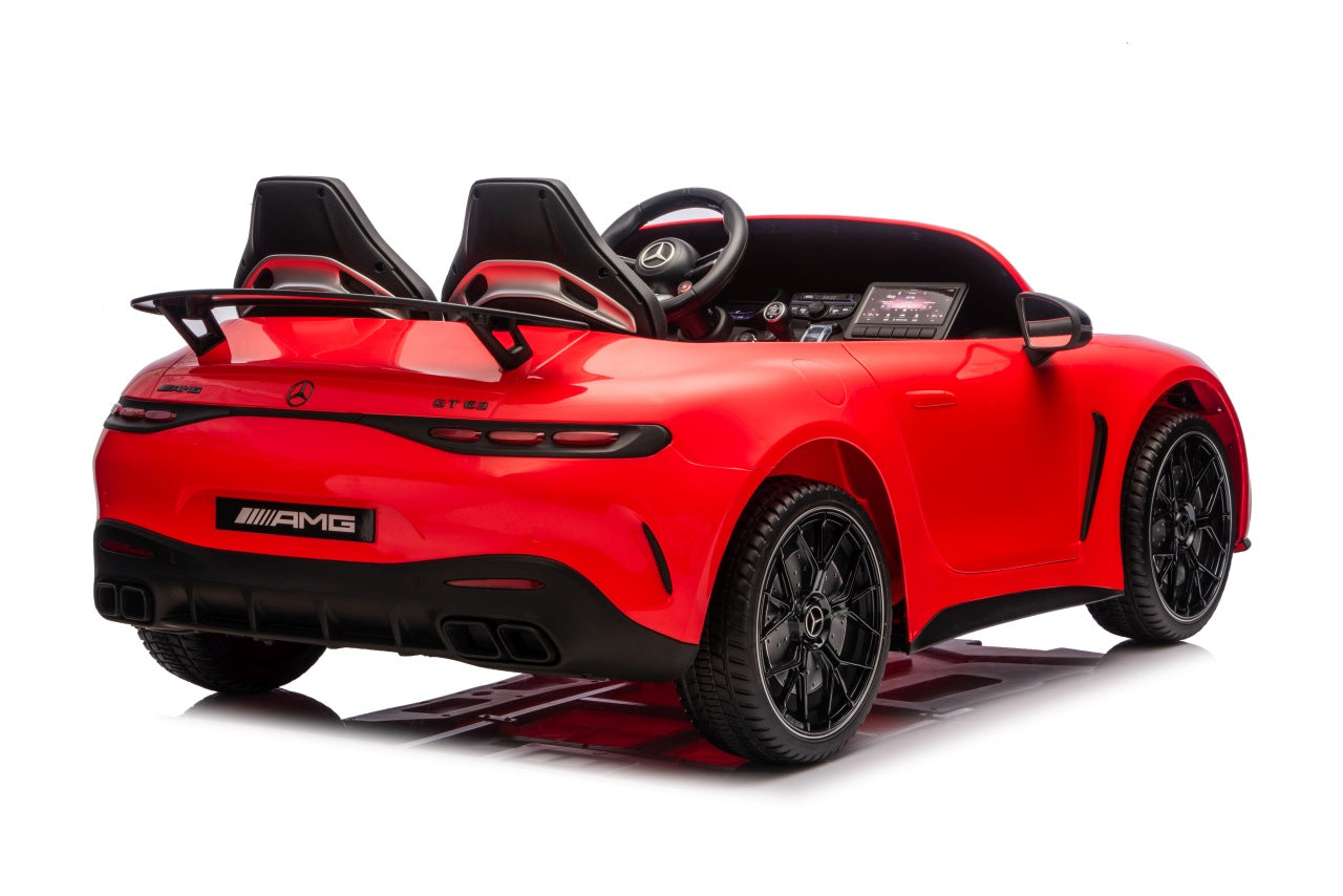 Licencirani auto na akumulator Mercedes Benz GT63 AMG - dvosjed - crveni