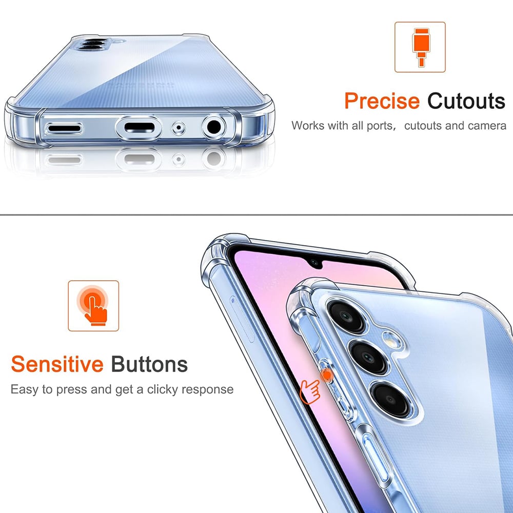 Techsuit Shockproof Clear Silicone prozorna maskica odporna na udarce za Samsung Galaxy A25 5G