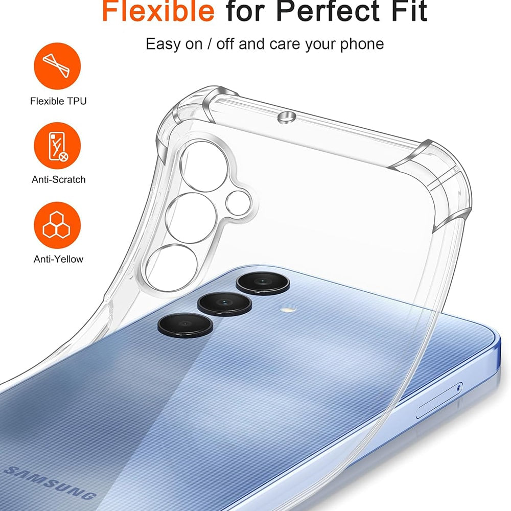Techsuit Shockproof Clear Silicone prozorna maskica odporna na udarce za Samsung Galaxy A25 5G