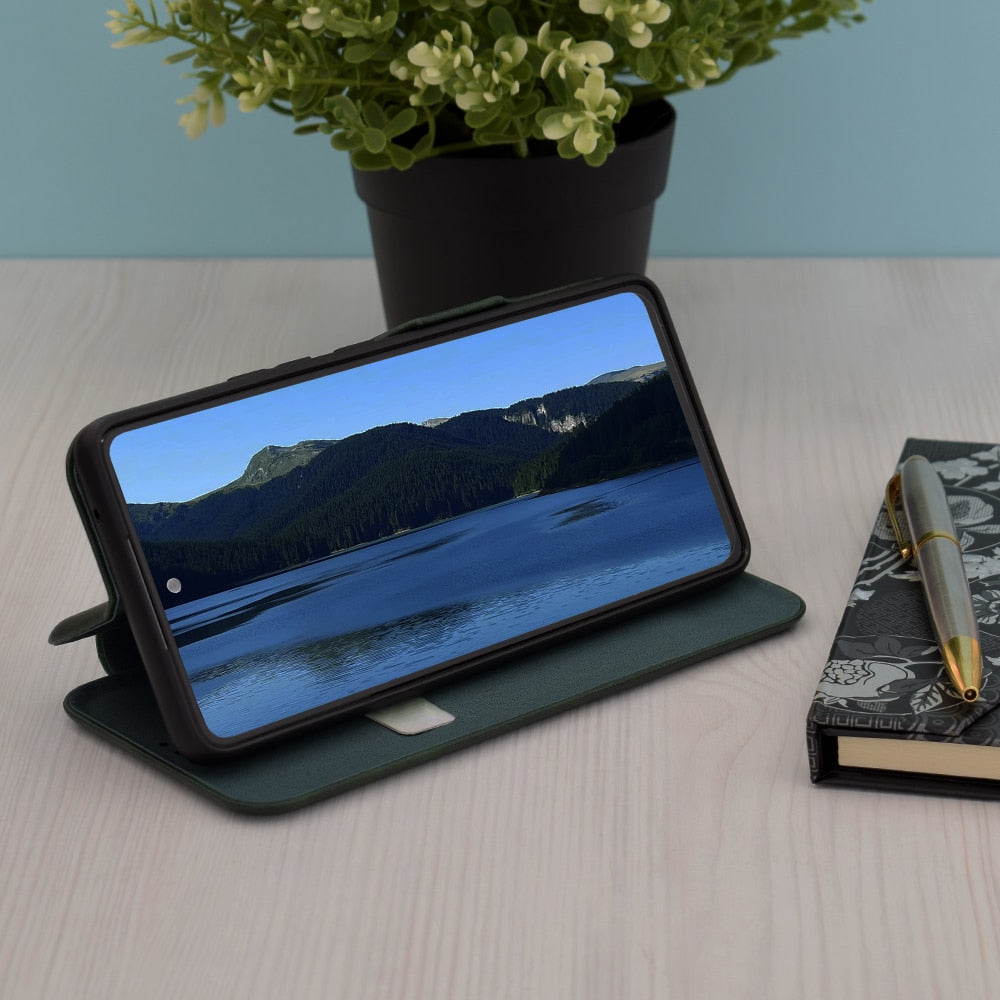 Techsuit Safe Wallet Plus preklopna torbica za Honor Magic6 Lite – temno zelena