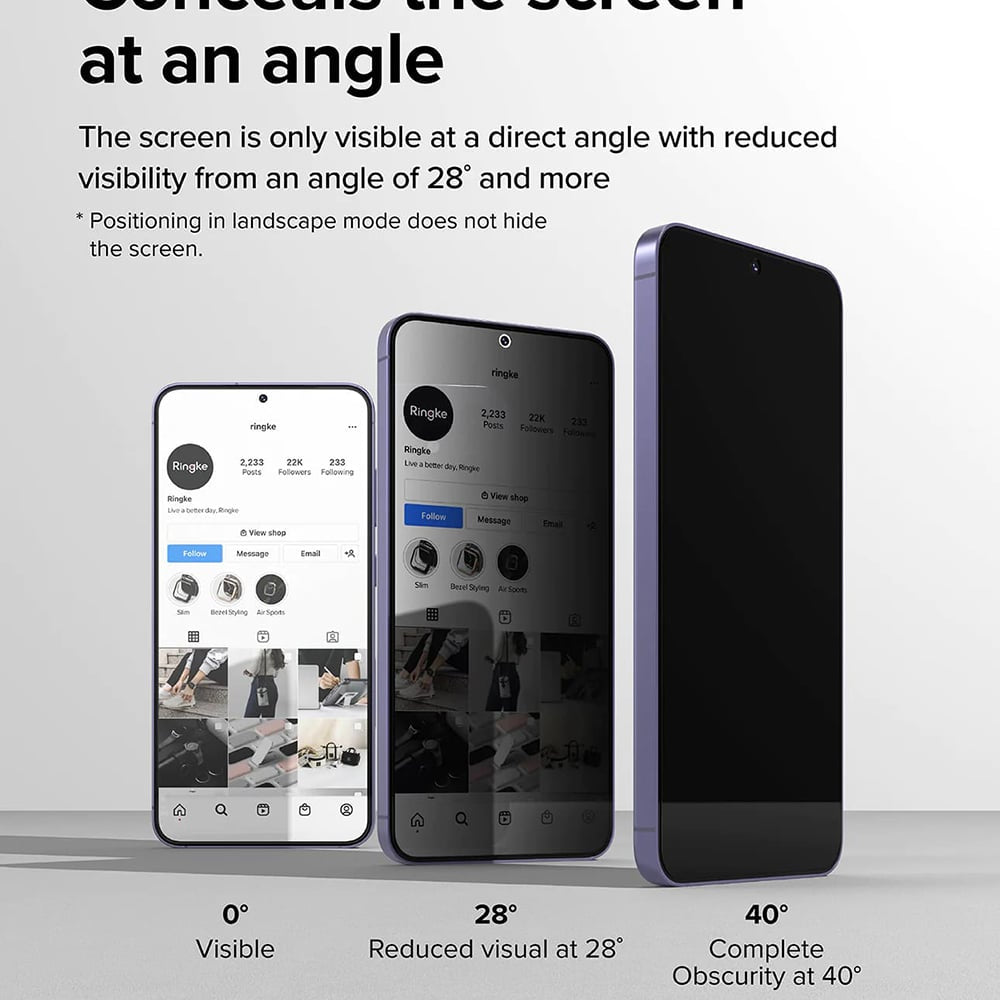 Ringke – Easy Slide kaljeno steklo (2 kosa) za Samsung Galaxy S24 Plus – Privacy